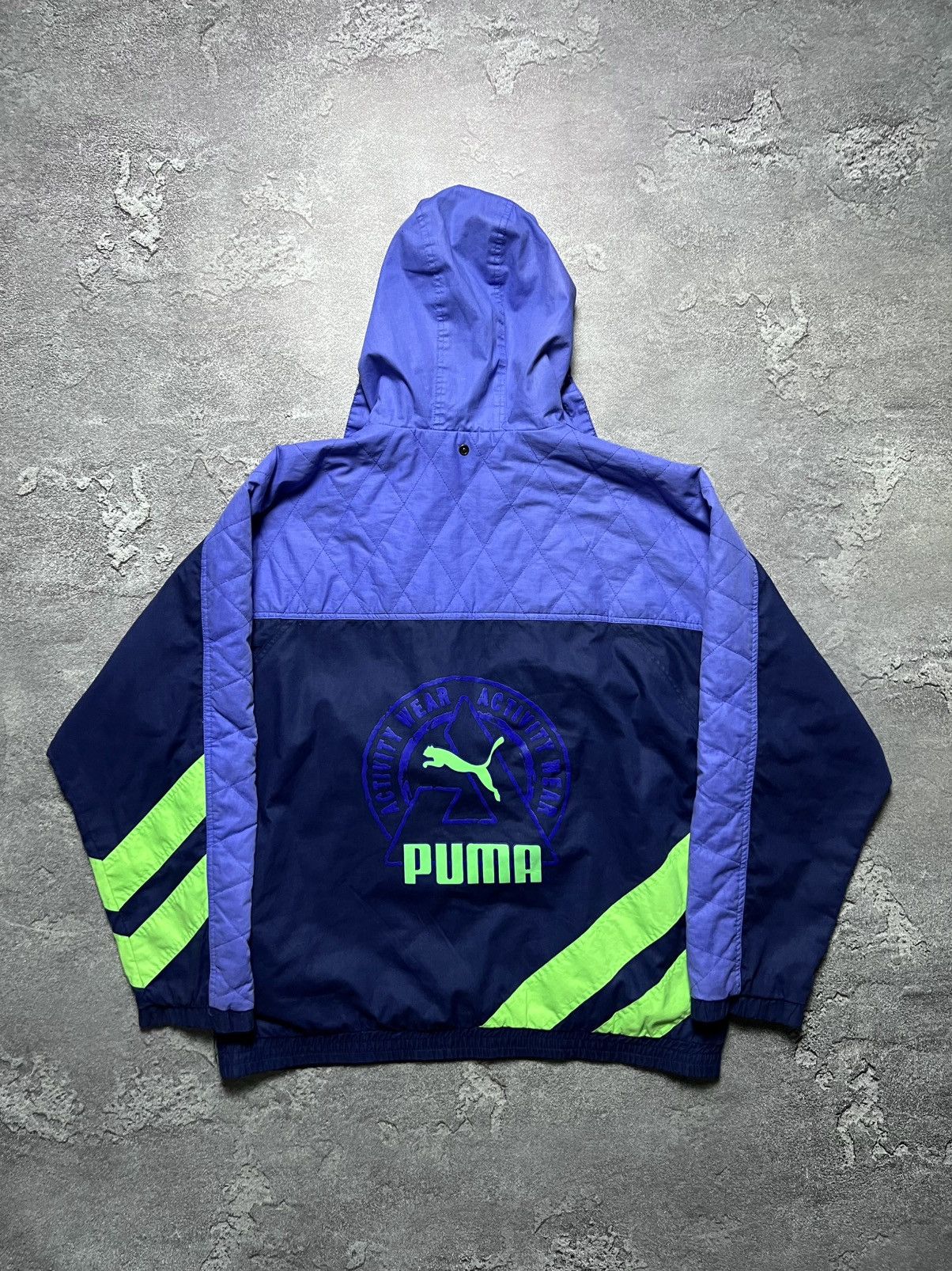 Puma 80x Vintage Puma Anorak Big Logo Striped Retro Baggy S Size US S / EU 44-46 / 1 - 2 Thumbnail
