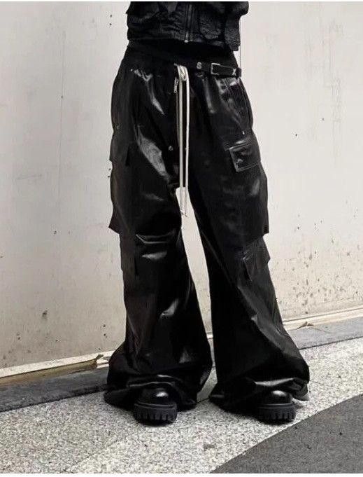 Leather Oversized PU Lether Wide Leg Pants Size US 34 / EU 50 - 2 Thumbnail