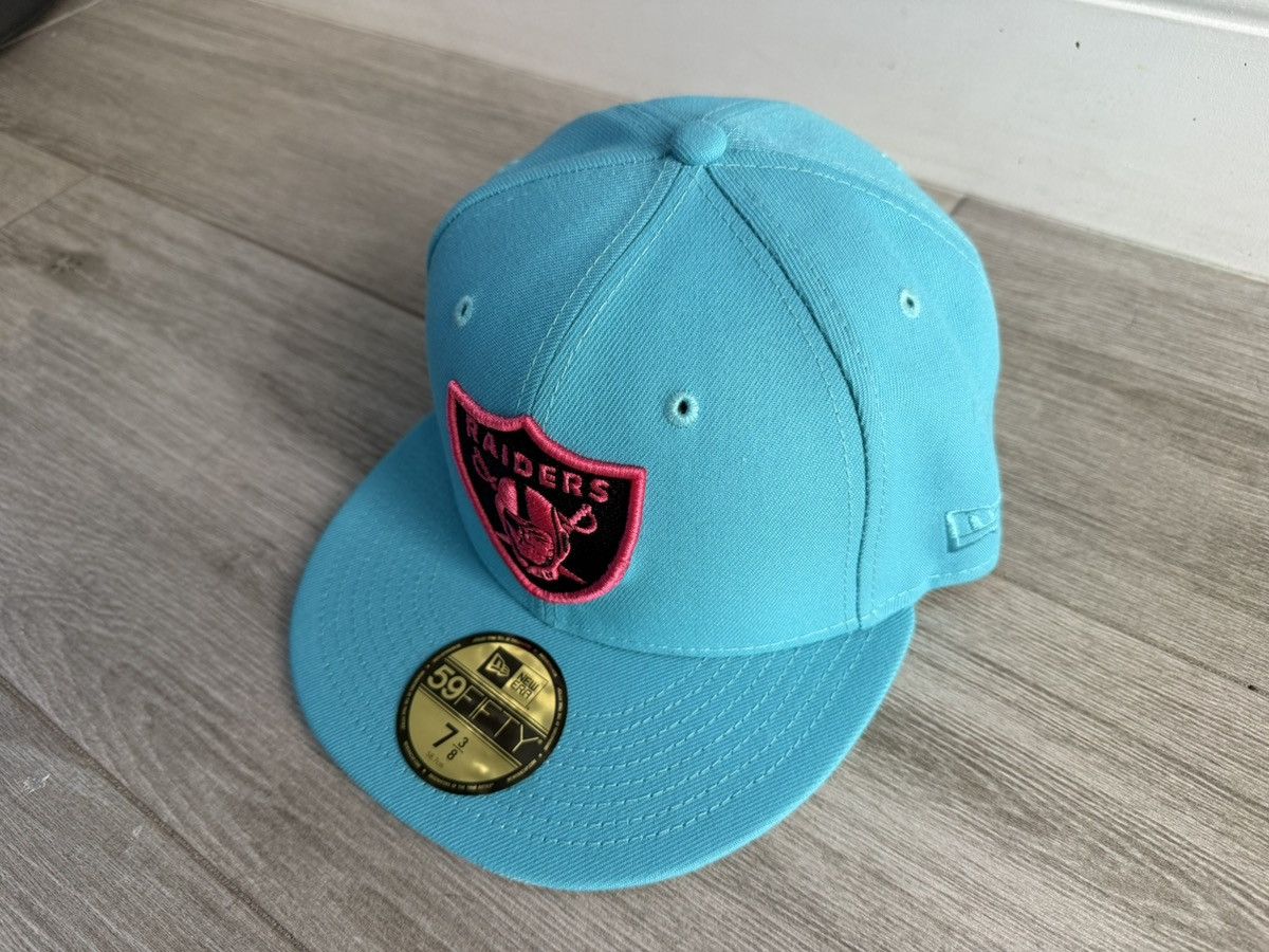 NFL × New Era Las Vegas Raiders New Era Neon Blue Vice Fitted Sz 7 3/8 Size ONE SIZE - 5 Thumbnail