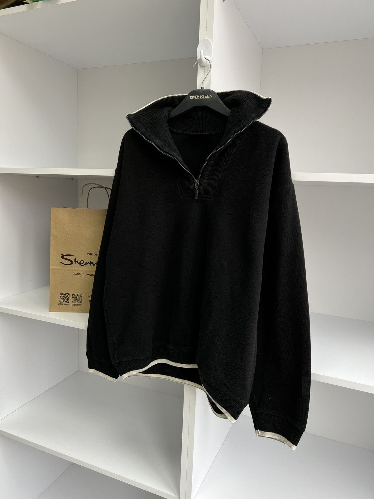 Carlo Colucci × Vintage Vintage Carlo Colucci 1/4 Zip Pullover Sweater Size US L / EU 52-54 / 3 - 3 Thumbnail