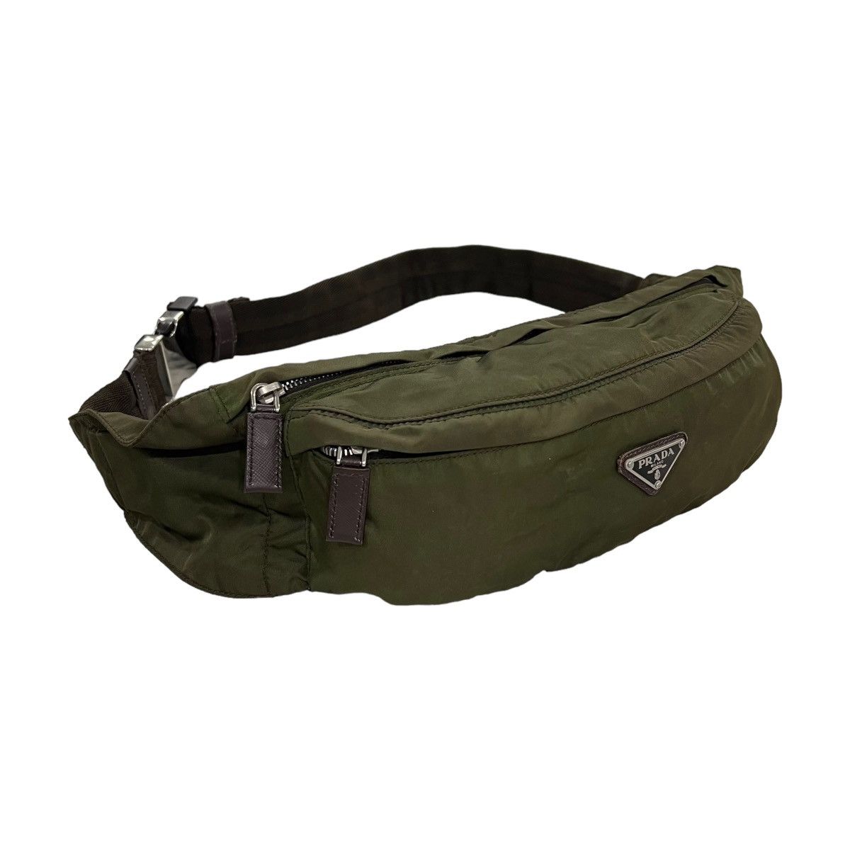 image of Prada Nylon Crossbody Belt Bag in Green, Men's