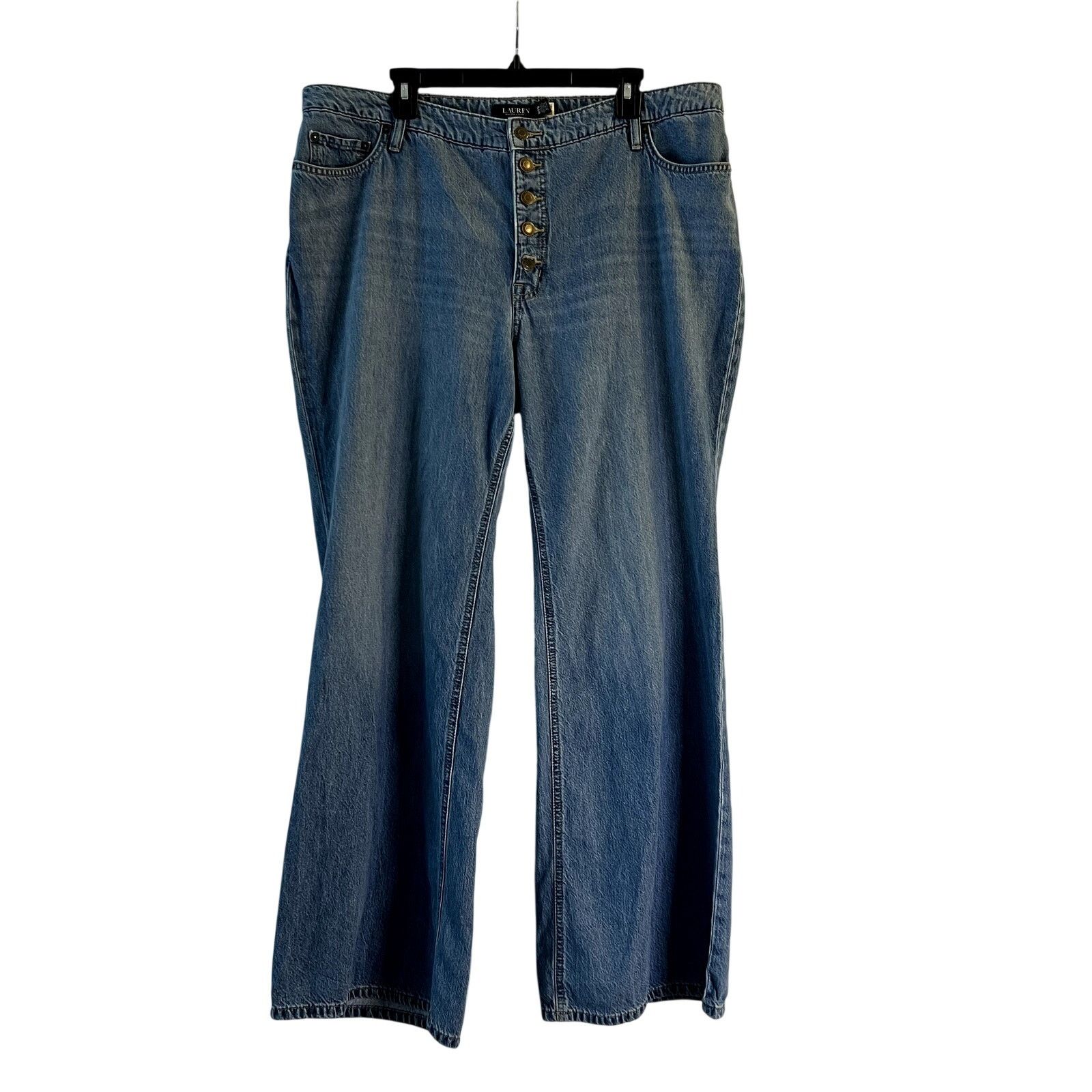 Ralph Lauren Ralph Lauren Blue Denim Flare High Rise Button Fly Jeans Size 38" / US 16 / IT 52 - 1 Thumbnail