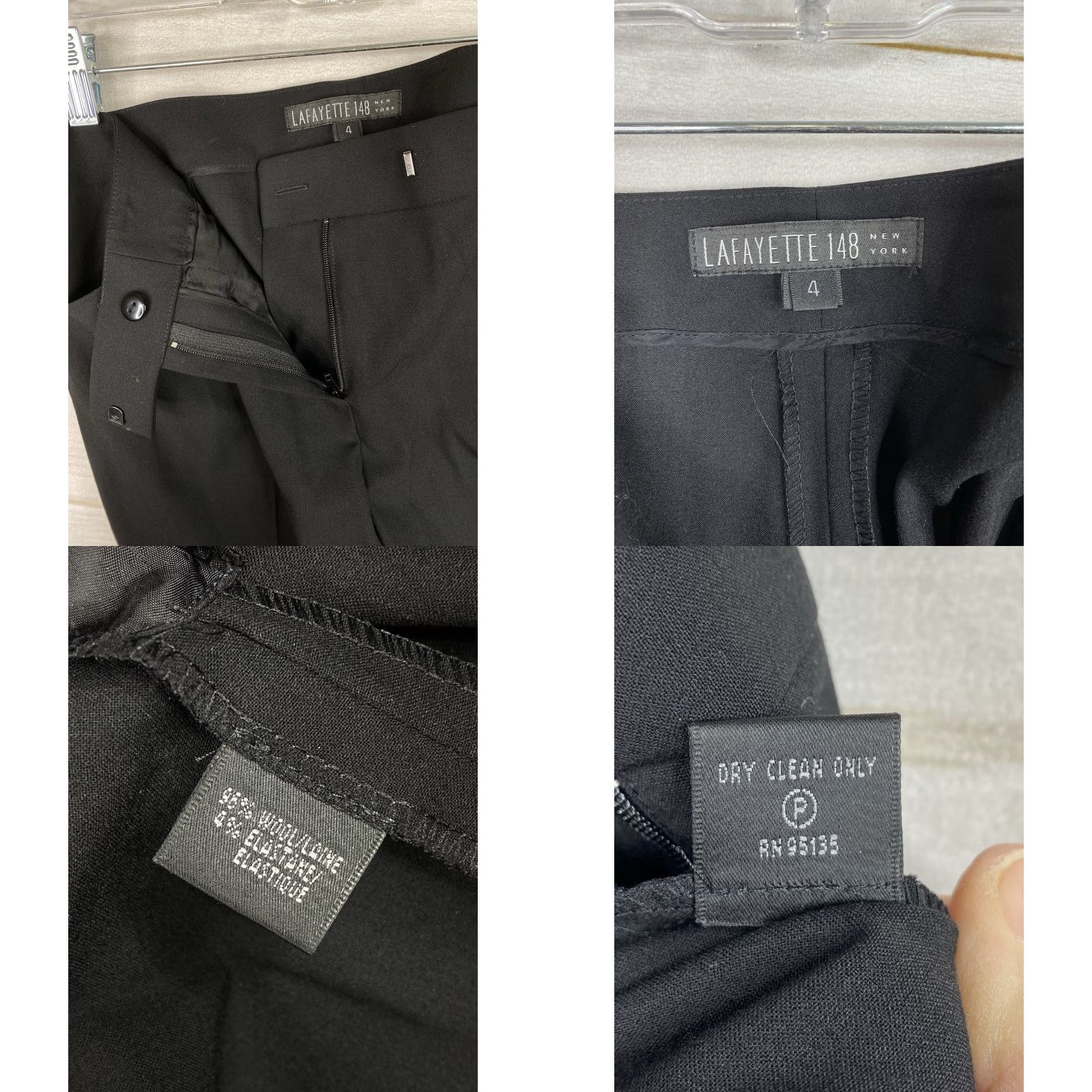 Vintage Lafayette 148 New York Wool Pants Sz 4 Black Straight Lightweight Business Formal Women Pants Size 27" / US 4 / IT 40 - 8 Thumbnail