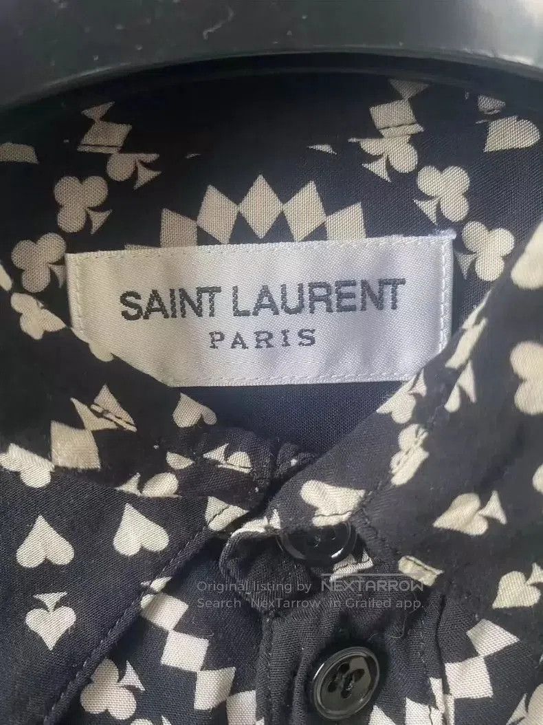 Saint Laurent Paris Saint Laurent Heart Poker Print Shirt. Size US M / EU 48-50 / 2 - 3 Thumbnail