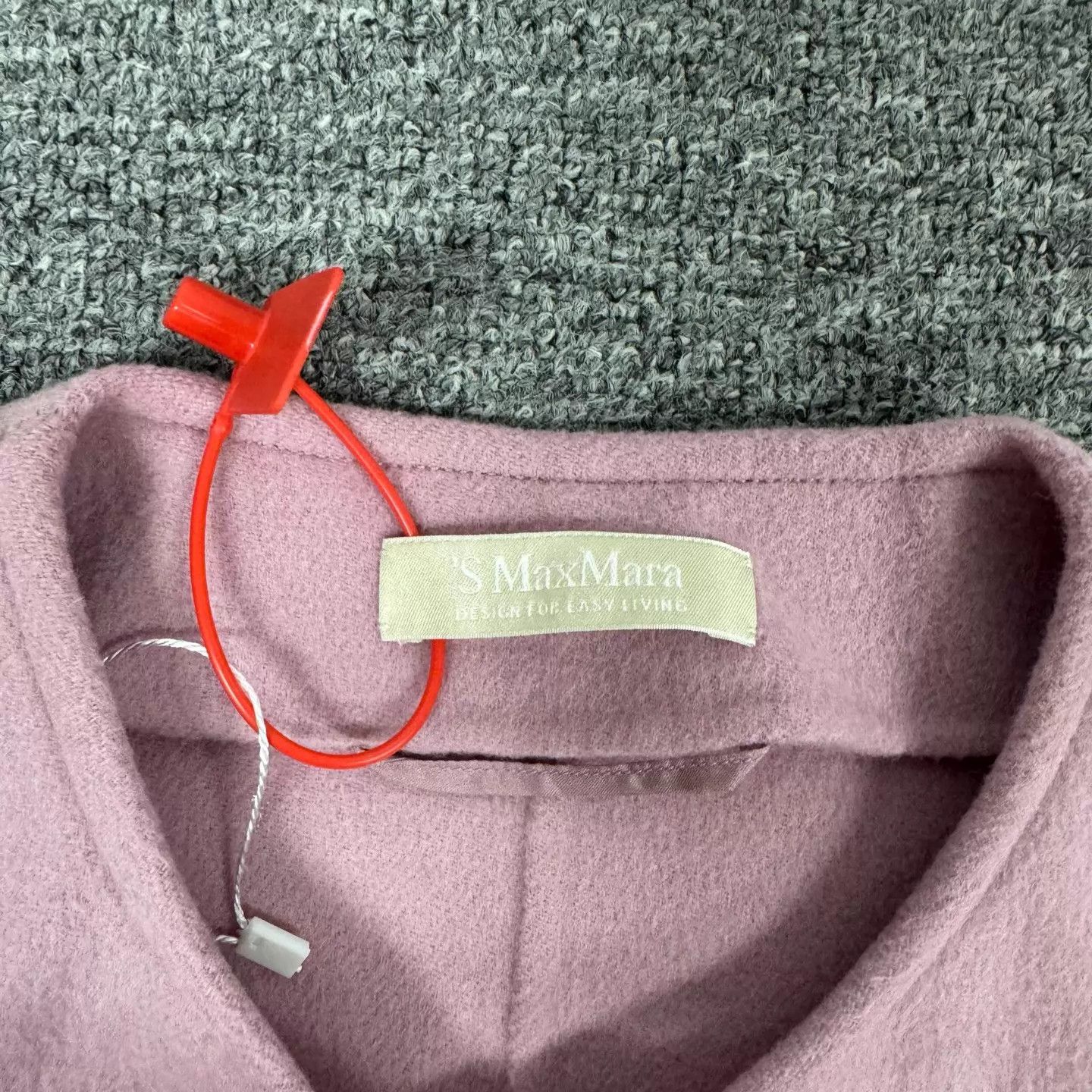 Max Mara Max Mara Pink Collarless Mid-Length Wool Coat 99 New Size S / US 4 / IT 40 - 5 Thumbnail