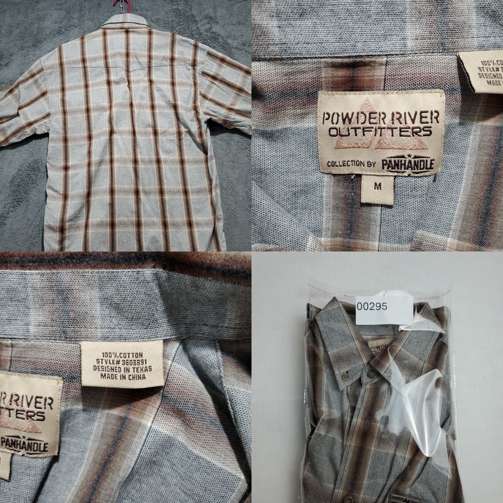 Vintage Panhandle Powder River Western Shirt Mens M Plaid Gray Brown Cotton Flannel Button-Up Pocketed Casual Workwear Size US M / EU 48-50 / 2 - 8 Thumbnail