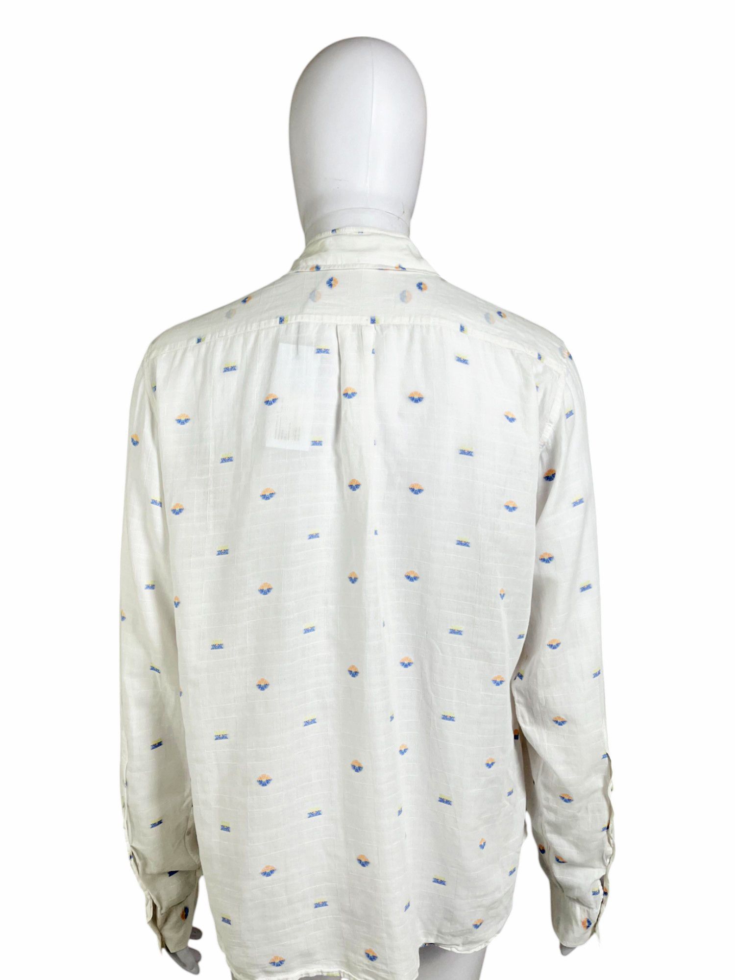 Ann Demeulemeester 2000's White Floral Pattern Shirt Size US L / EU 52-54 / 3 - 3 Thumbnail