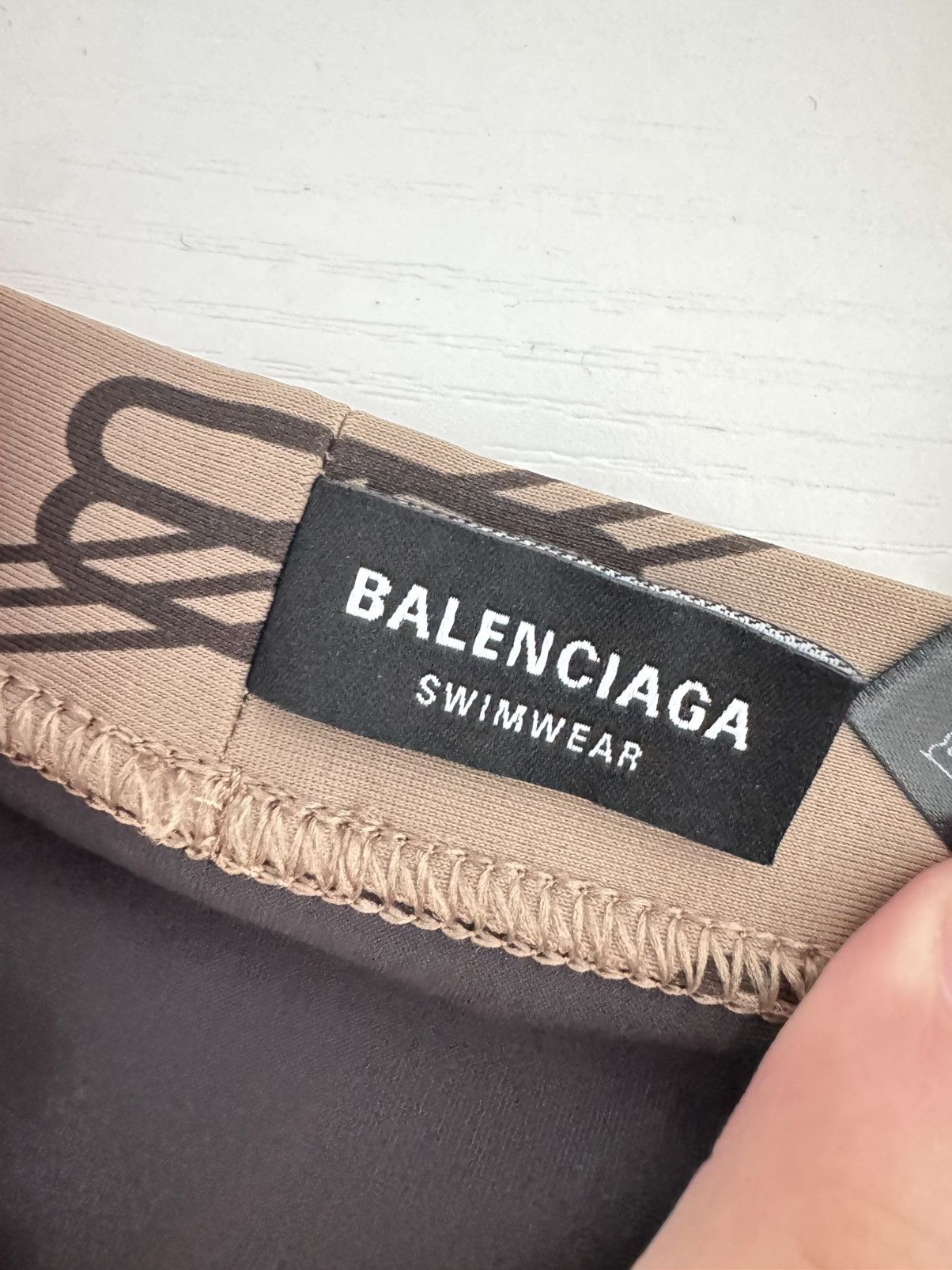 Balenciaga Balenciaga BB Monogram Swim Trunks Beige/Black SZ S Size US 31 - 5 Thumbnail