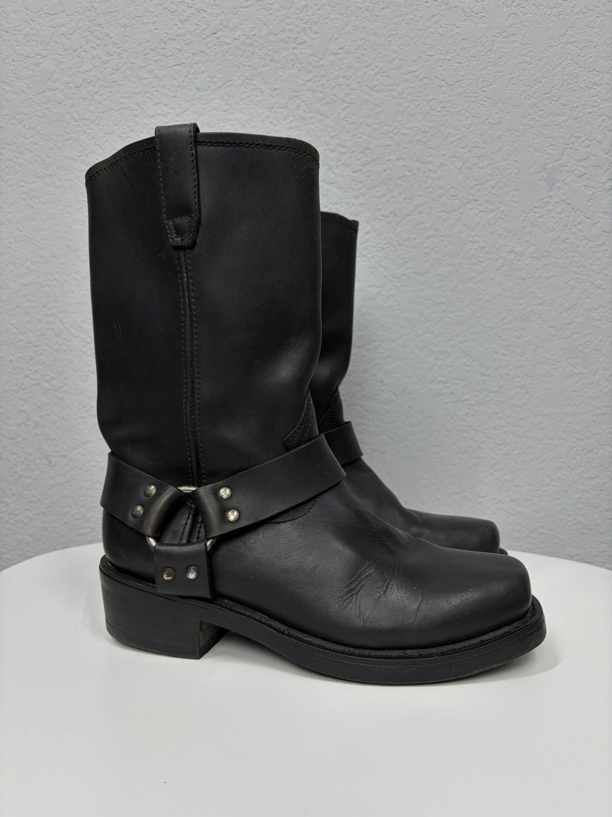 If Six Was Nine Vintage Italian AS 98 Rick Owens Style Leather Biker Boots Size US 9 / EU 42 - 3 Thumbnail