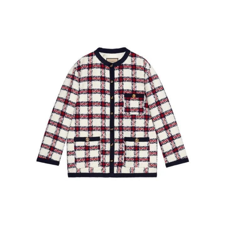 Gucci Gucci Plaid Tweed Button-Up Cardigan for Women-2507 Size S / US 4 / IT 40 - 1 Thumbnail