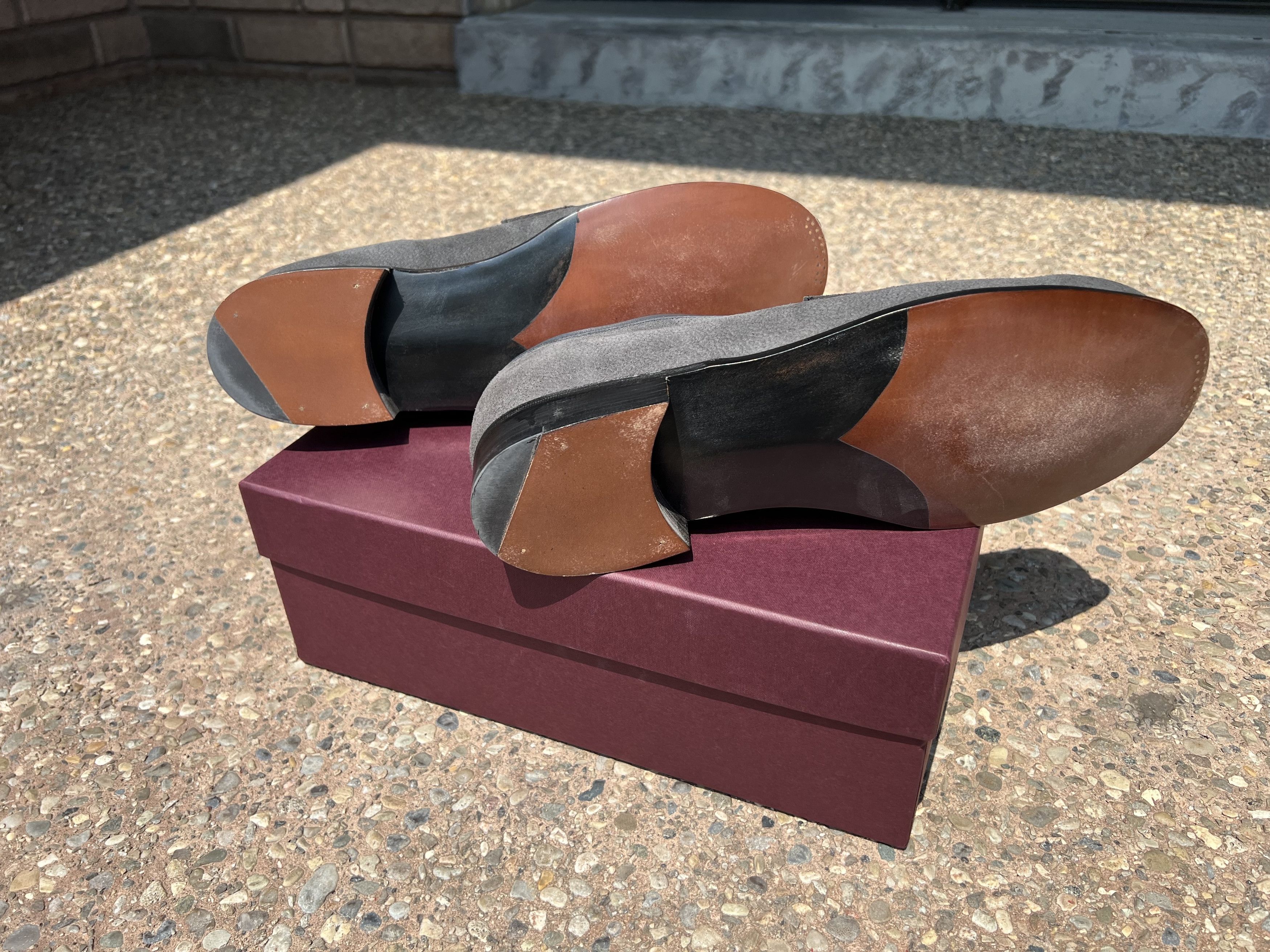 George Cleverley George Cleverley Nicholas Pebble-Grain Nubuck Loafers Size US 12 / EU 45 - 8 Thumbnail