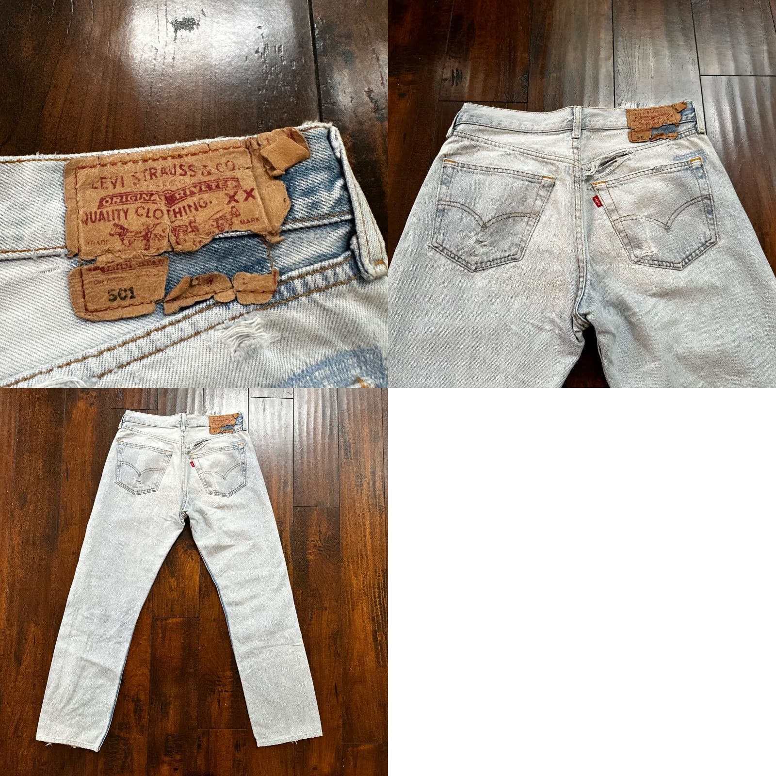Levi's VTG Levi's 501 Jeans Button Fly 31x32 Light Wash 90s Blue Denim Men Jeans Mens yaş? Cannot include. Size US 31 - 10 Thumbnail