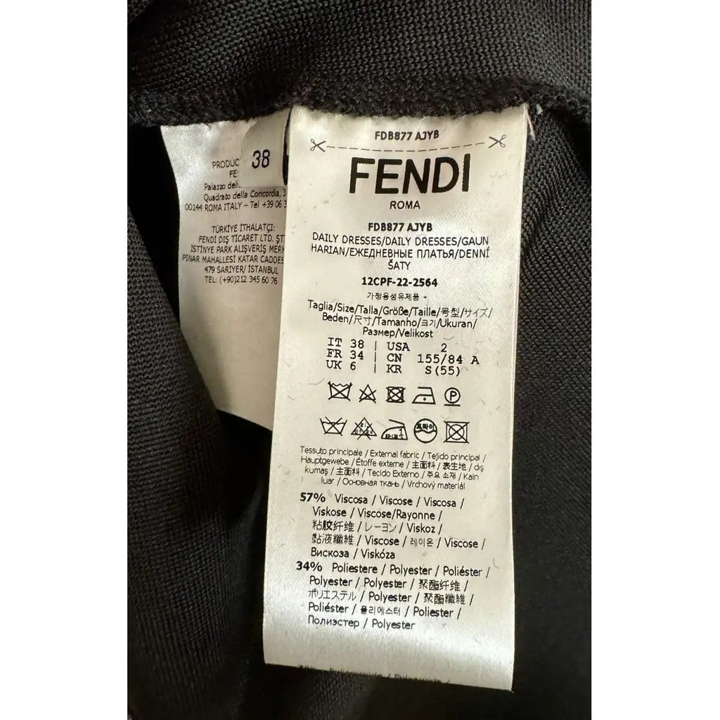 Fendi o1s1wg110125 Dress in Black Size M / US 6-8 / IT 42-44 - 5 Thumbnail