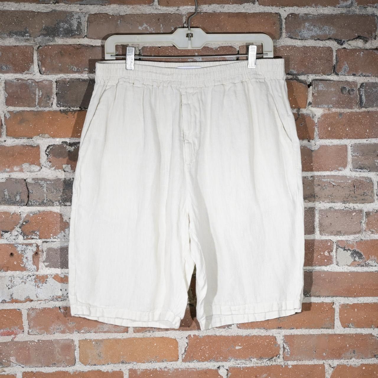 Hamilton Hamilton + Hare Straight-Leg Linen Shorts Beige Tailored in Size US 36 / EU 52 - 1 Thumbnail