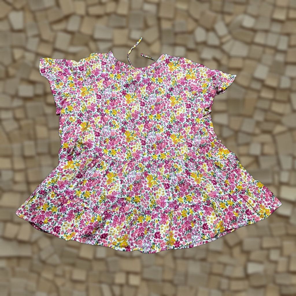 Vintage Terra & Sky Shirt Women's Plus Size 1X V-Neck Floral Short Sleeve Pullover Casual Yellow Pink Green Size XL / US 12-14 / IT 48-50 - 1 Thumbnail