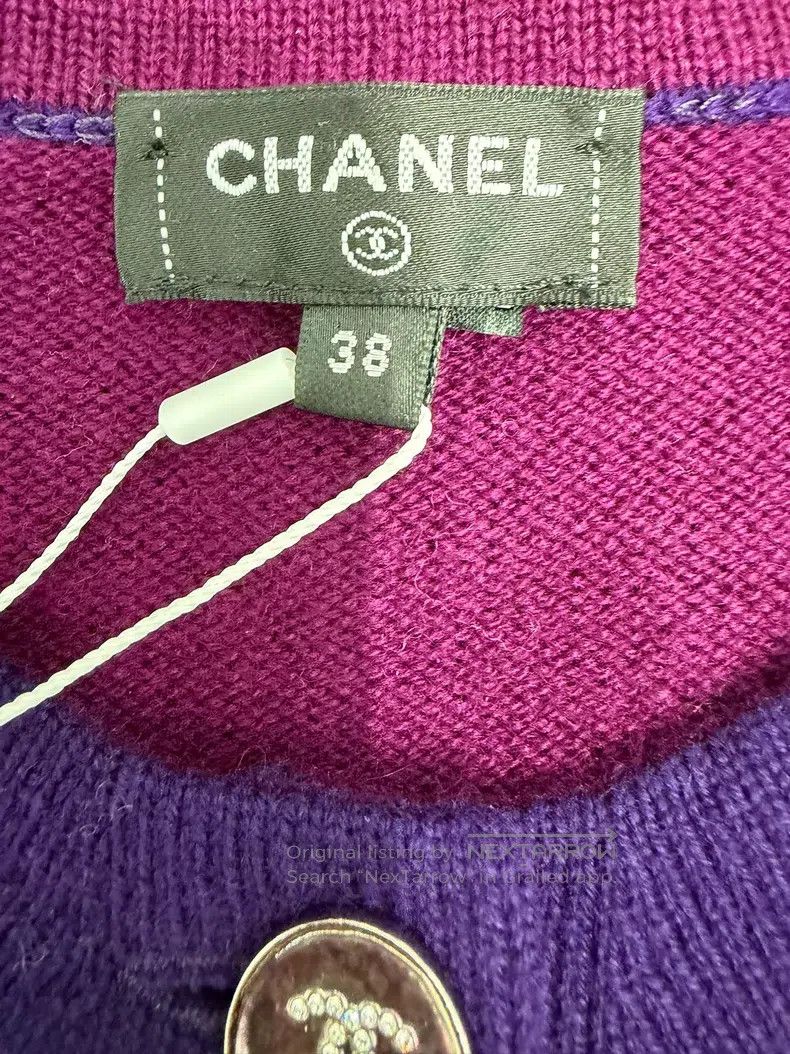 Chanel Chanel Handicraft Workshop Short Purple Cashmere Knitwear Size XS / US 0-2 / IT 36-38 - 4 Thumbnail