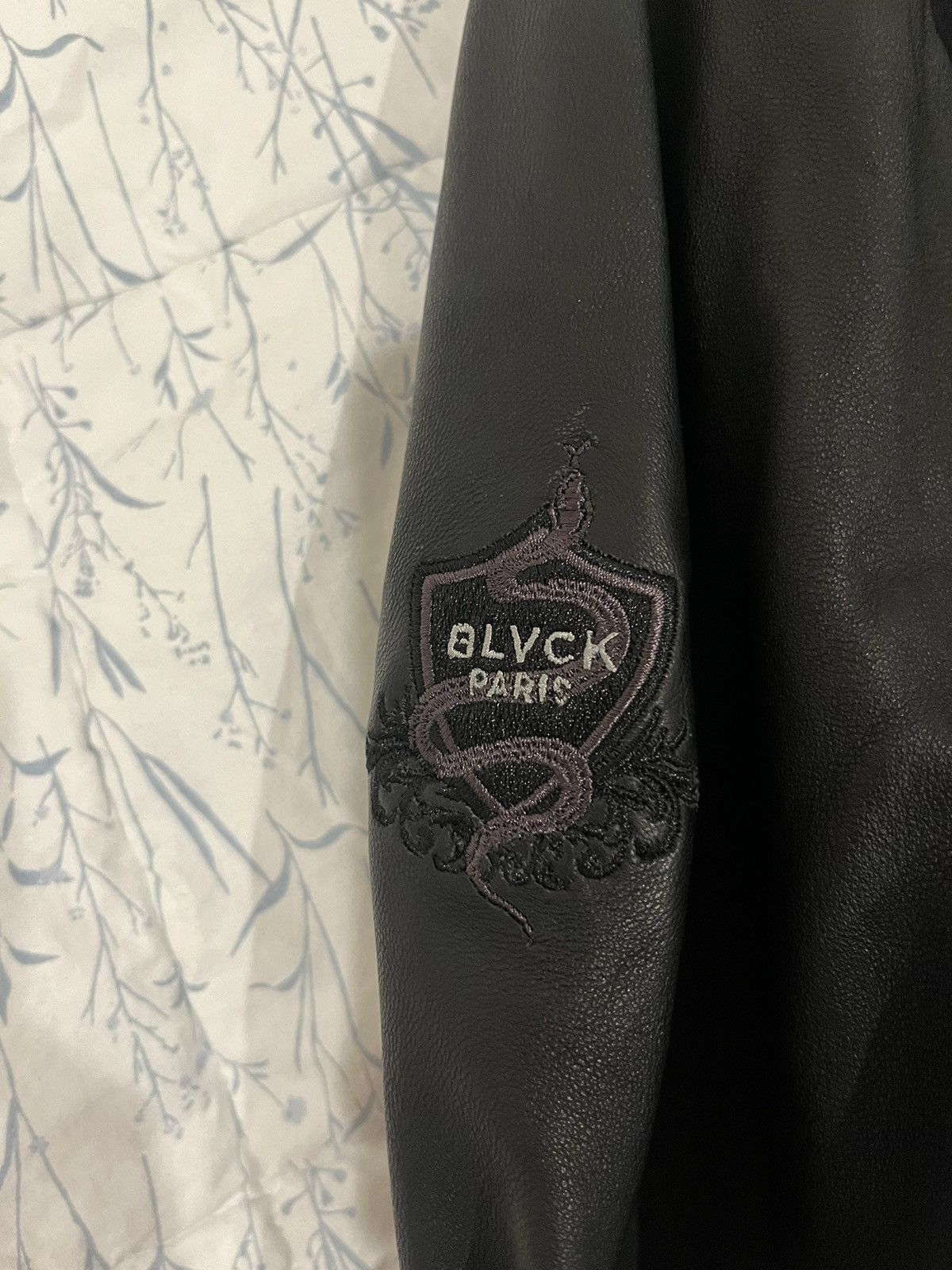 Designer Blvck Paris Leather Sleeved Jacket Size US L / EU 52-54 / 3 - 3 Thumbnail