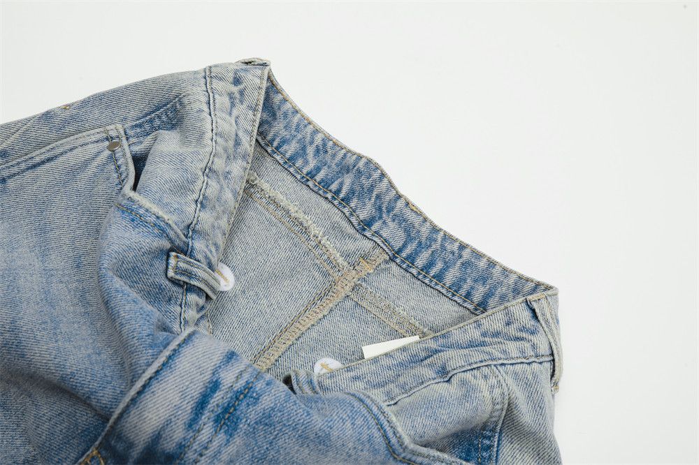 Japanese Brand × Jean American punk loose patchwork ripped raw edge straight jeans Size US 32 / EU 48 - 4 Thumbnail