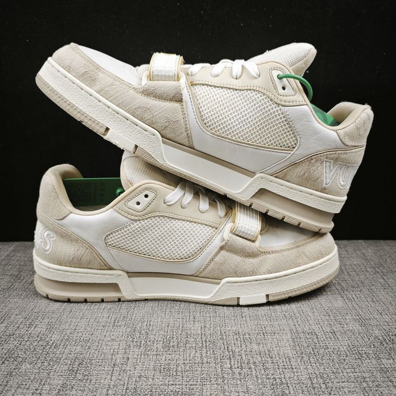 Louis Vuitton Louis Vuitton Trainer Low Top Sneakers in Khaki -2508 Size US 8.5 / EU 41-42 - 7 Thumbnail