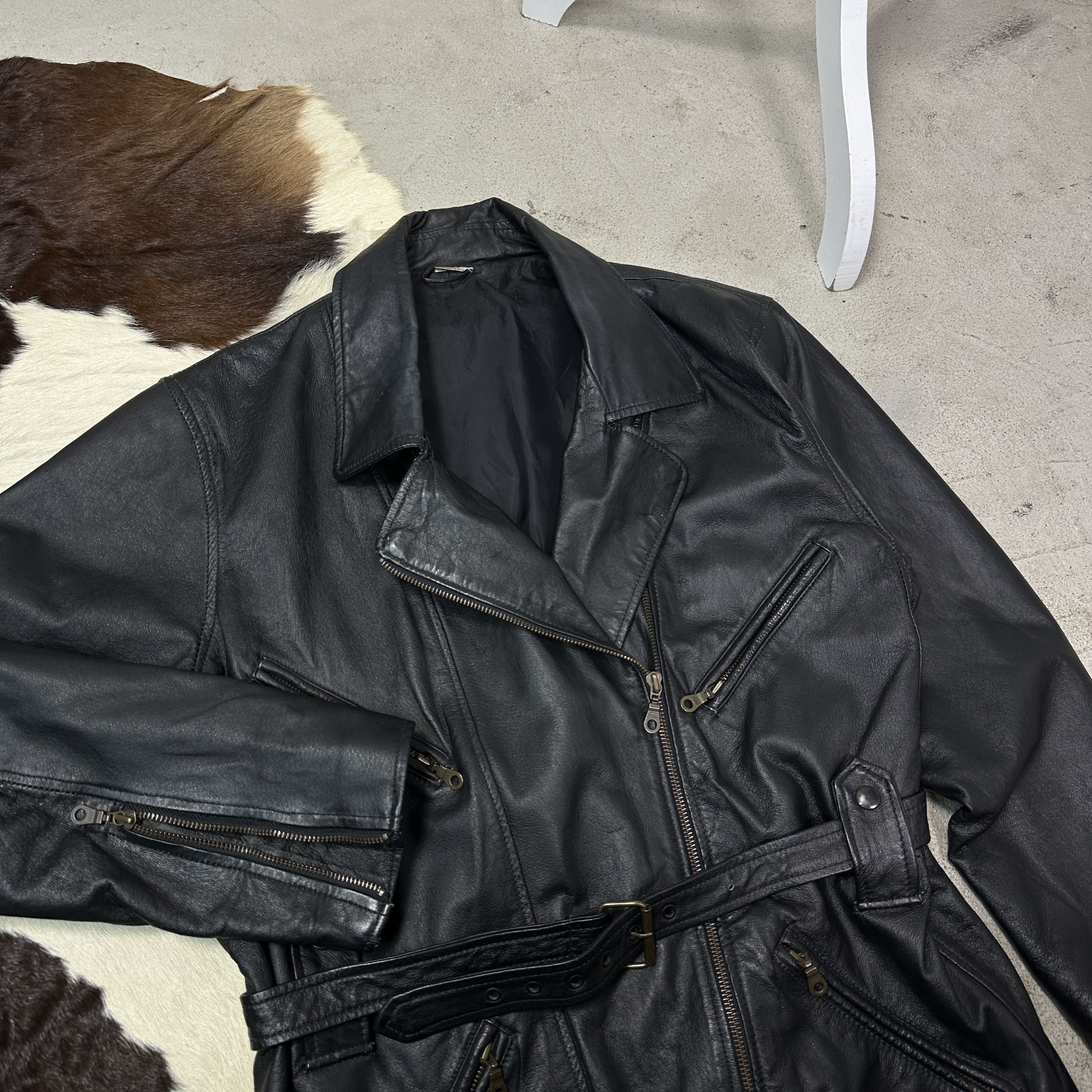Vintage Vintage Avant Garde Leather Grunge Biker Moto Jacket Y2K Size US L / EU 52-54 / 3 - 3 Thumbnail
