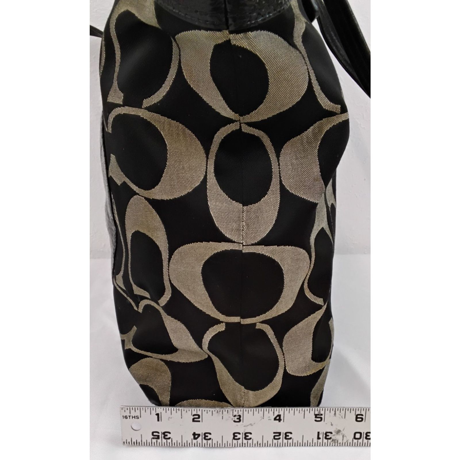 Coach Coach Signature Laura Tote Bag Black/Gray Leather F18335 Size ONE SIZE - 16 Thumbnail
