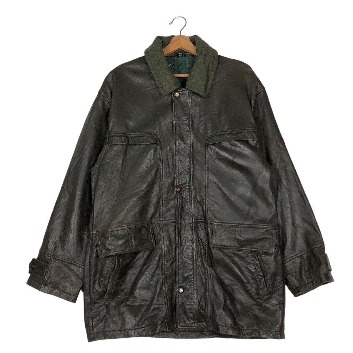 Japanese Brand 🔥Vtg Leather Jacket Biker Bondage Cargo Issey Miyake Japan Size US L / EU 52-54 / 3 - 1 Thumbnail