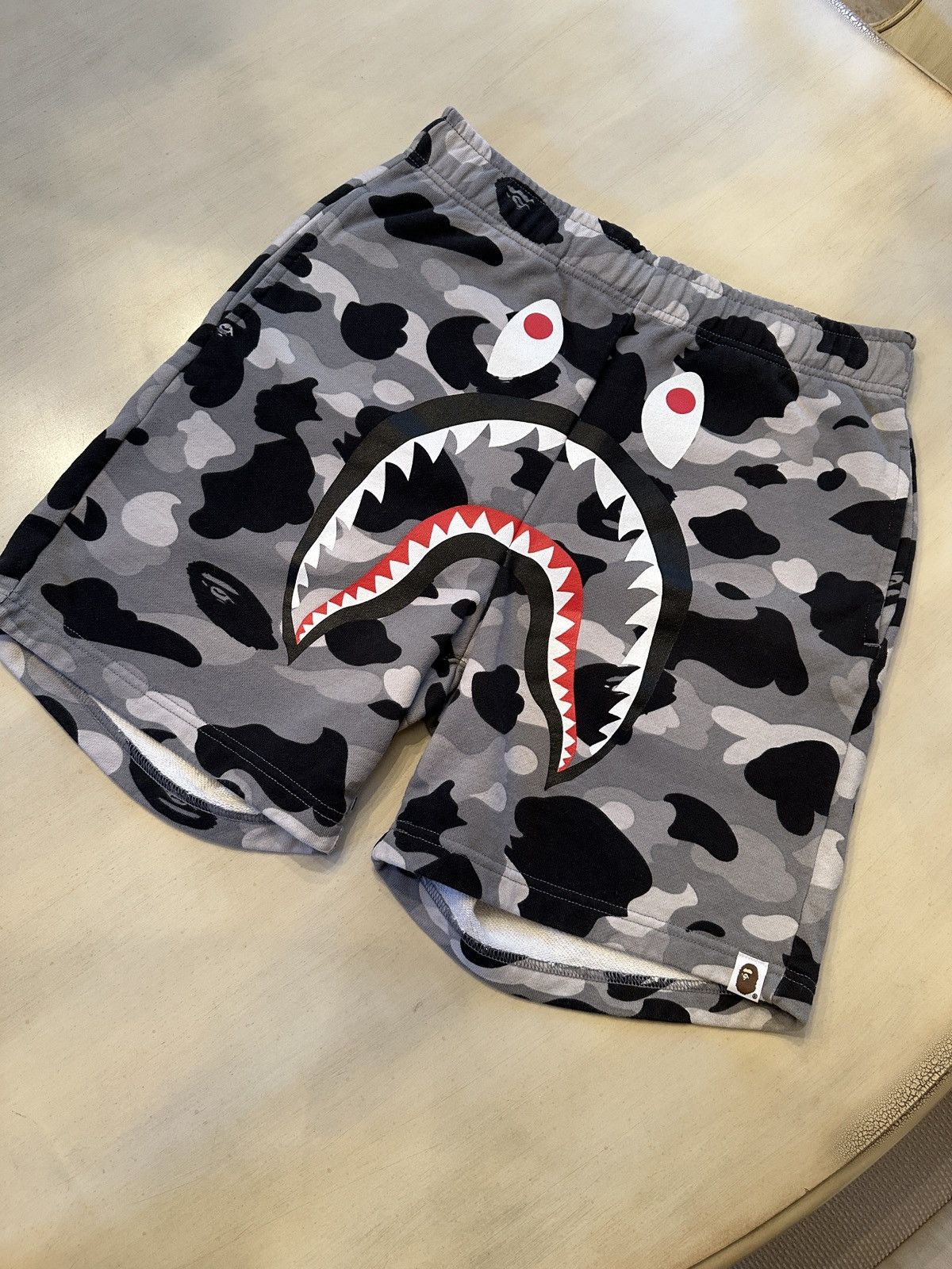 Bape Bape ABC Camo Shark Sweat Shorts Grey Size US 30 / EU 46 - 1 Thumbnail