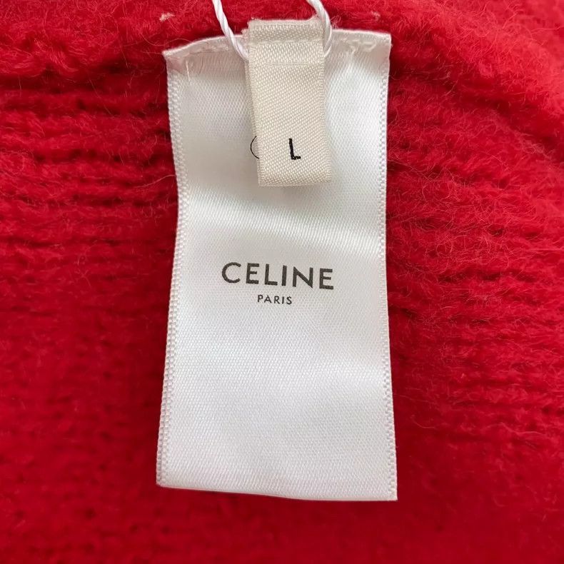 Celine Celine Red Wool Knit Sweater Long Sleeve Size US L / EU 52-54 / 3 - 6 Thumbnail