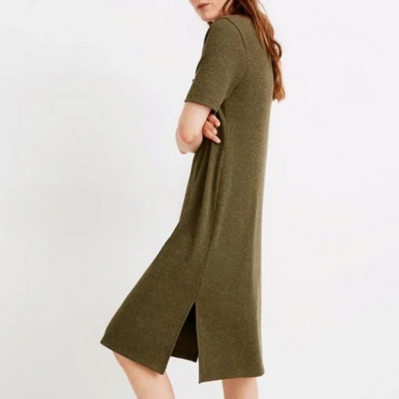 Madewell Madewell Ribbed Pocket Tee Midi Dress Women’s Small Kale Size S / US 4 / IT 40 - 2 Thumbnail