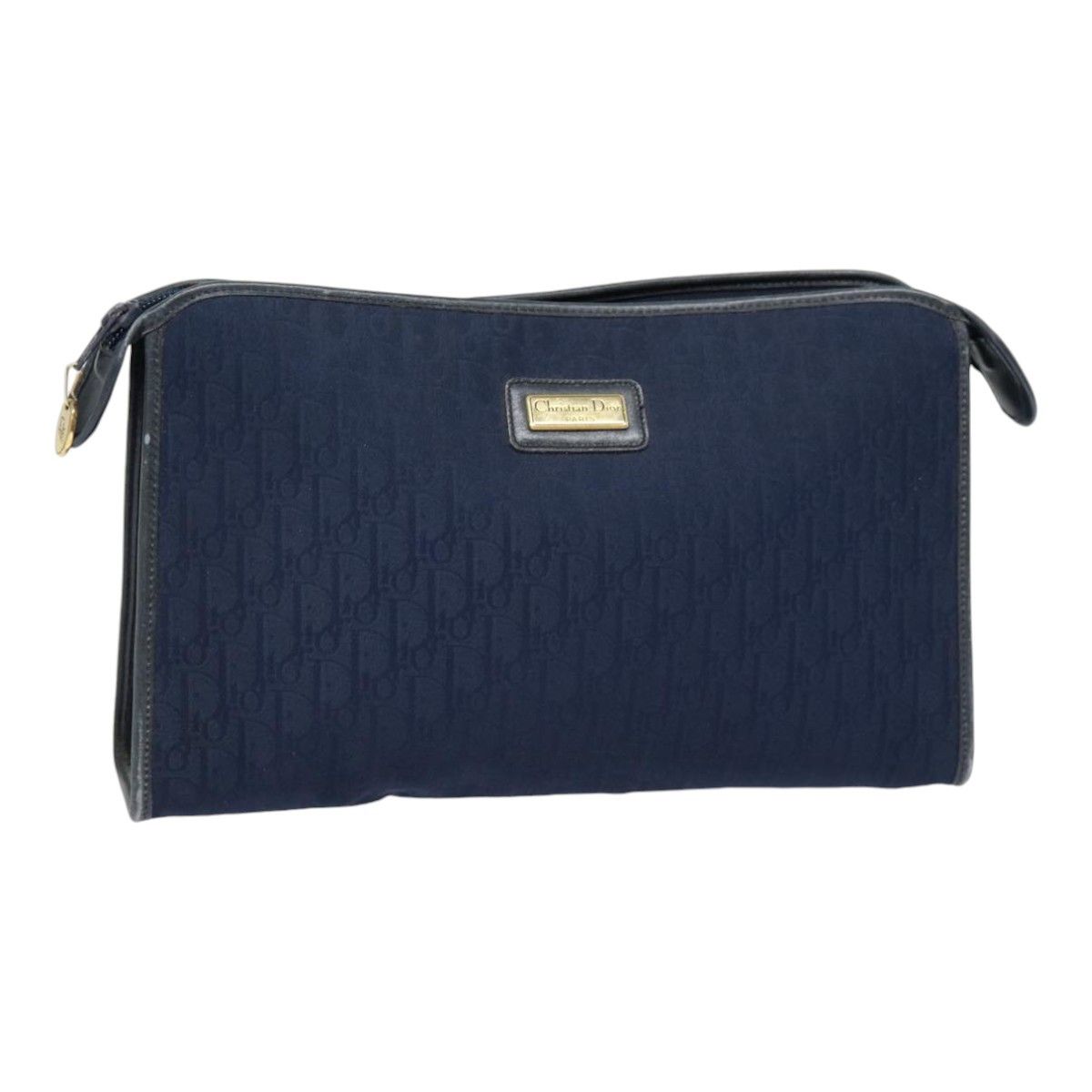 Dior Trotter Navy Canvas Clutch Bag (Pre-Owned) Size ONE SIZE - 1 Thumbnail