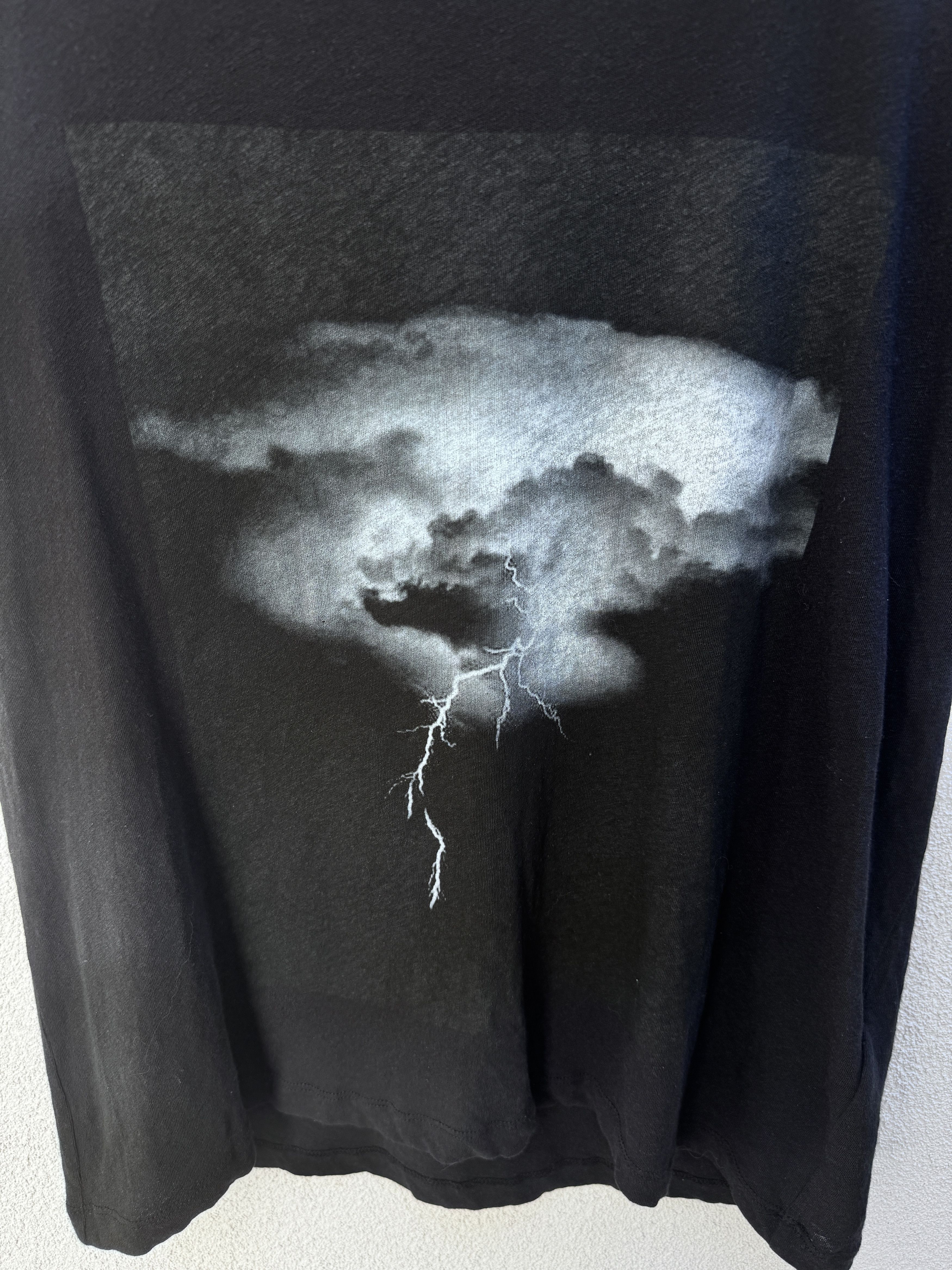 Thom Krom Thom Krom Black Cotton Linen Unisex TShirt Thunder Print S Size S / US 4 / IT 40 - 4 Thumbnail