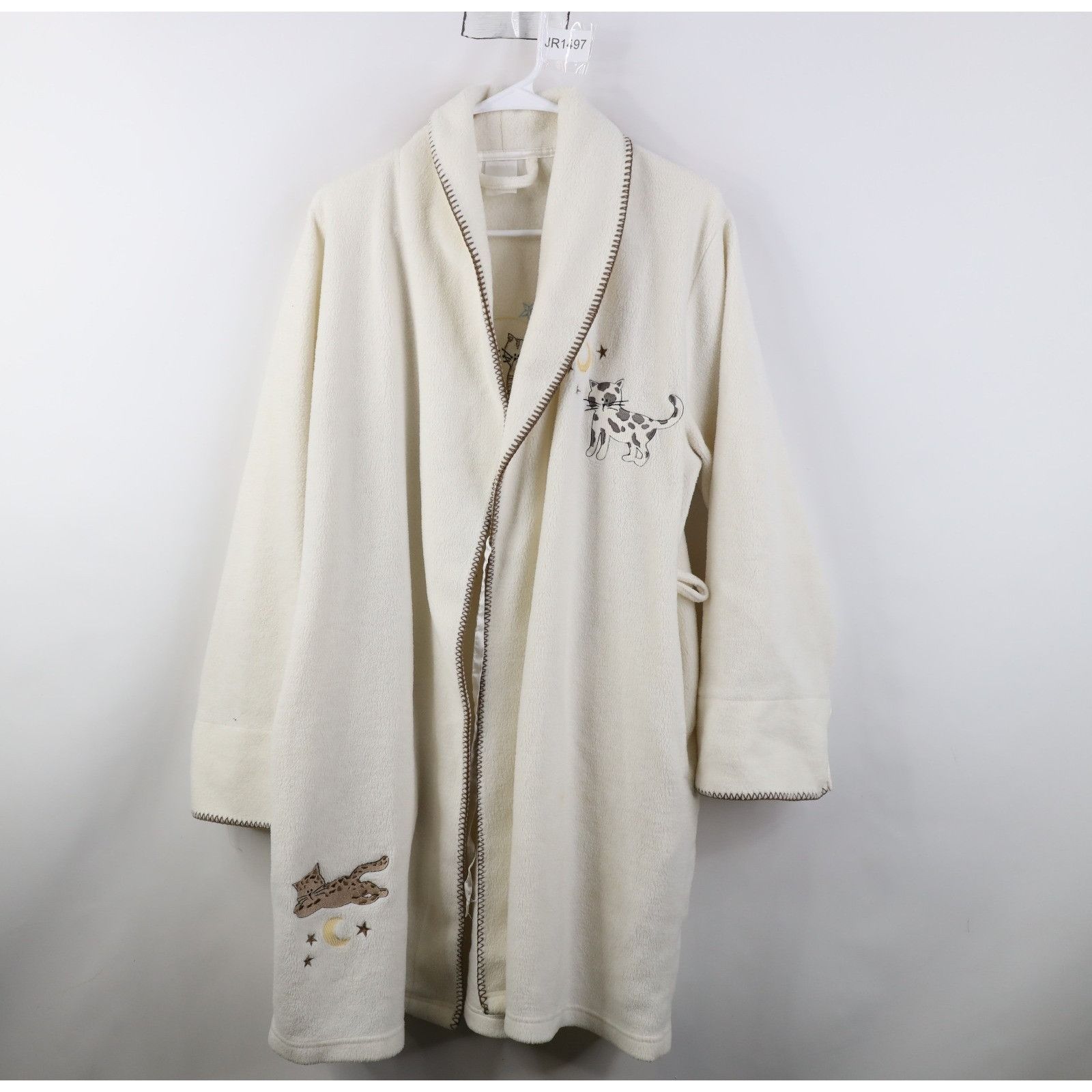Vintage Vintage 90s Y2K Distressed Cat Kitten Fleece Bath Robe Size ONE SIZE - 1 Thumbnail