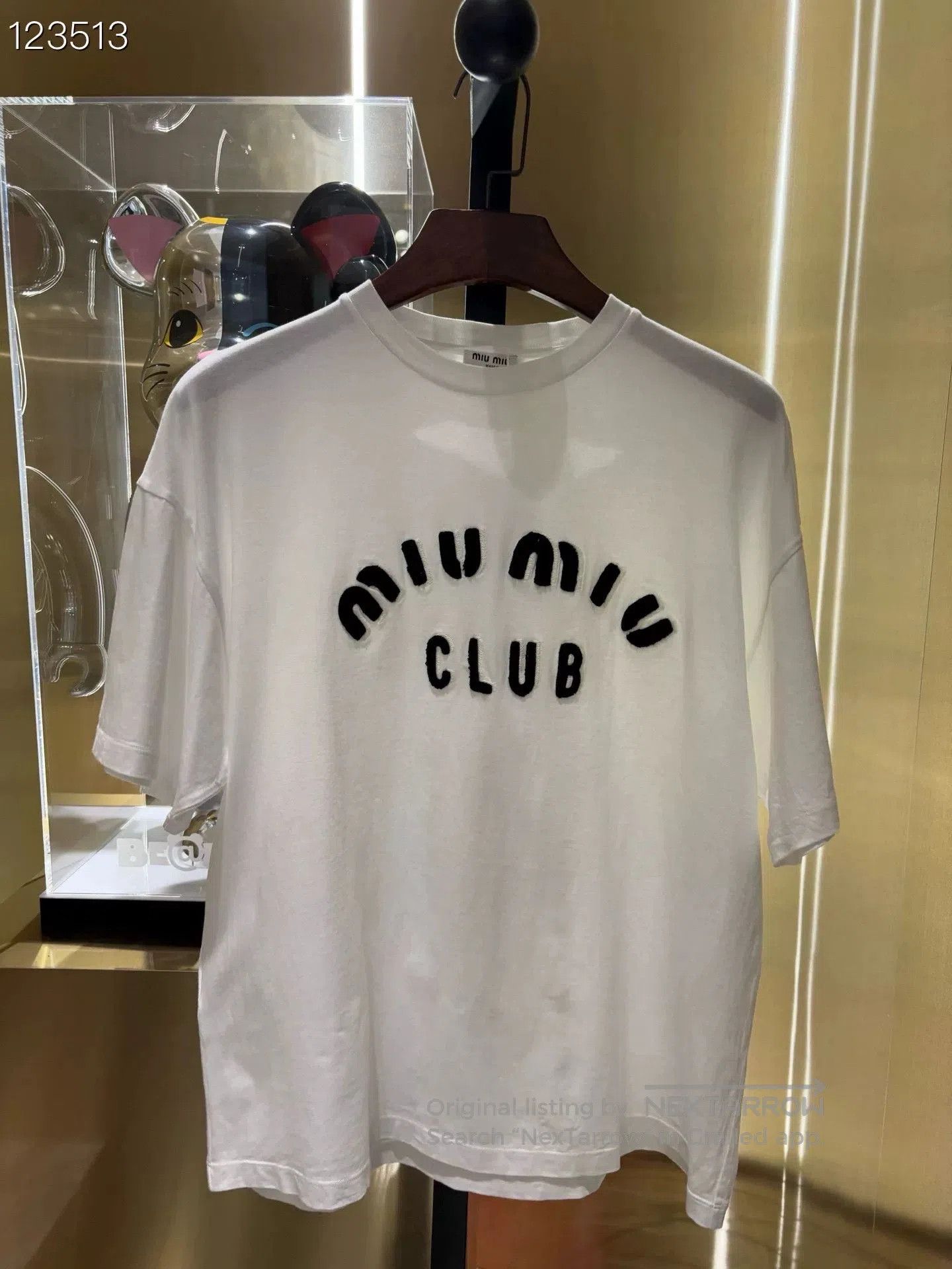 Miu Miu Miu Miu Chest Towel Embroidery Logo Tee. Size XS / US 0-2 / IT 36-38 - 1 Thumbnail