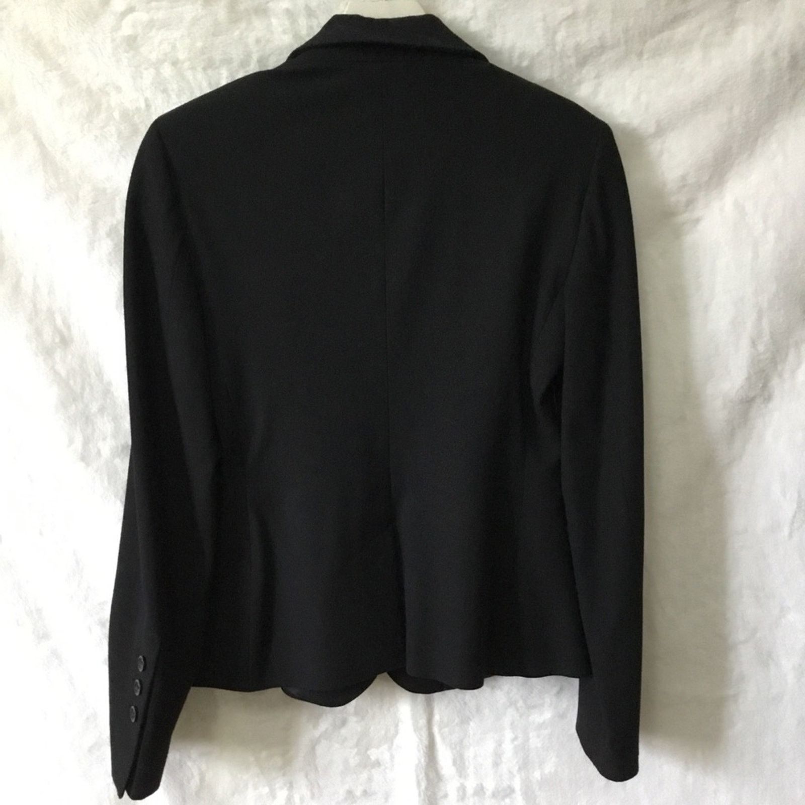 United Colors Of Benetton Benetton Black Three-Button Wool Blazer Size M / US 6-8 / IT 42-44 - 6 Thumbnail