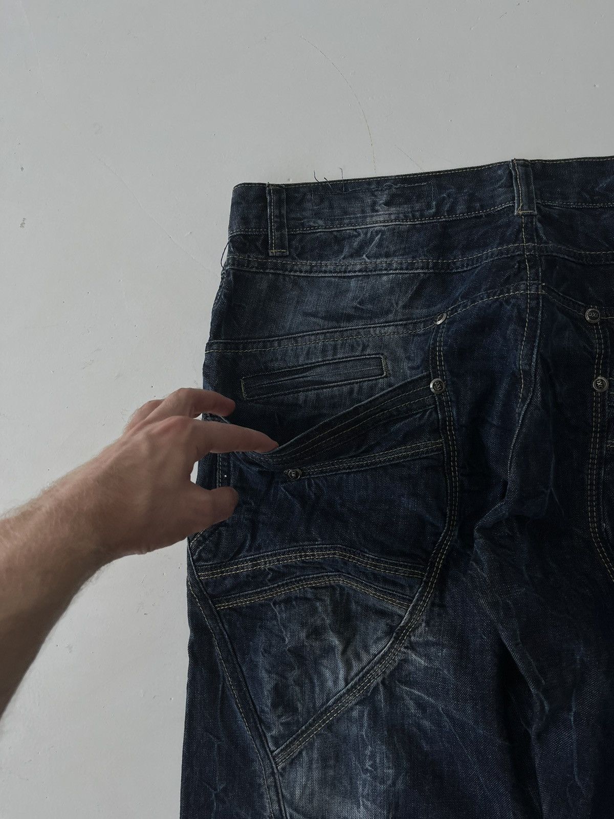 20471120 Vintage Avant Garde Japanese Acid Dyed wash Punk Jeans y2k Size US 34 / EU 50 - 12 Thumbnail