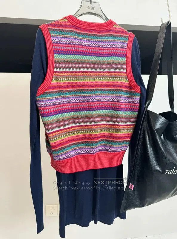 Kenzo Kenzo Red Wool Sweater Vest for Women . Size XXS / US 00 / IT 34 - 7 Thumbnail