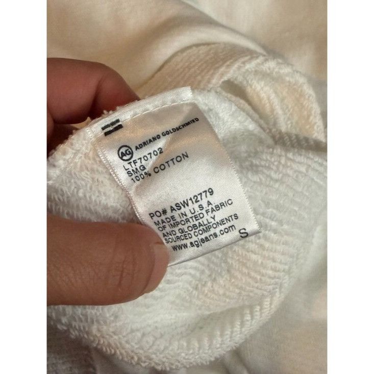 AG Adriano Goldschmied AG Adriano Goldschmied Women's White Crop Short Sleeve Sweat Size S / US 4 / IT 40 - 5 Thumbnail