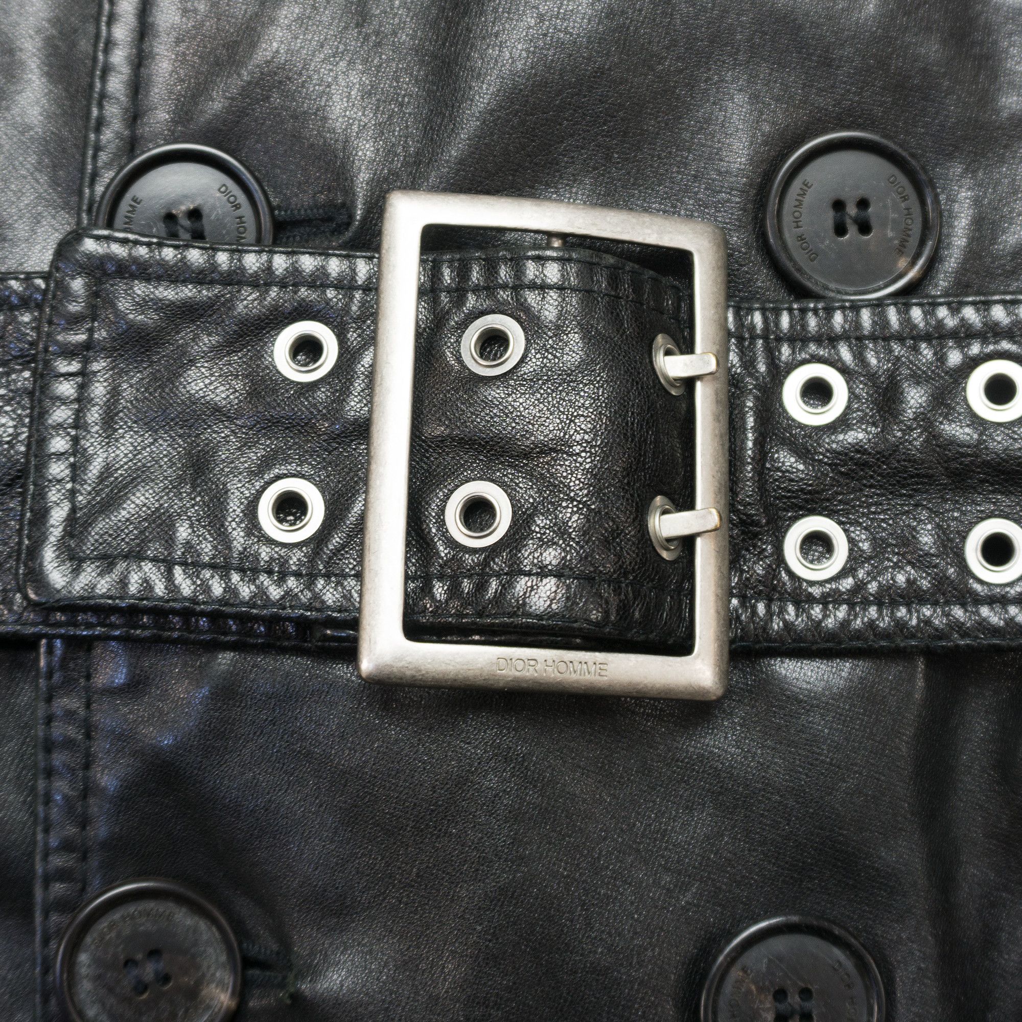 Dior × Hedi Slimane Dior Homme AW07 "Navigate" Leather Trench Coat Size US M / EU 48-50 / 2 - 6 Thumbnail