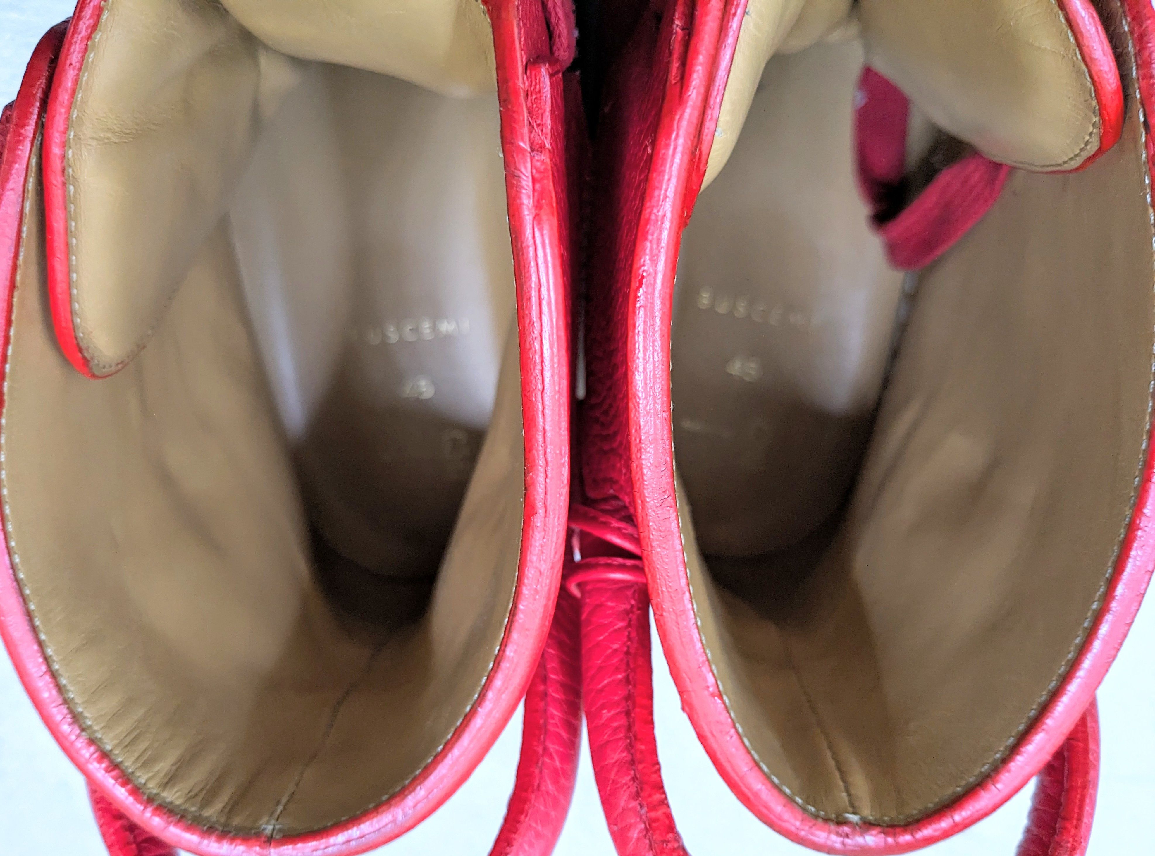 Buscemi Buscemi 100 MM Red Leather Italy Size 12 45 Sneakers Gold Size US 12 / EU 45 - 12 Thumbnail