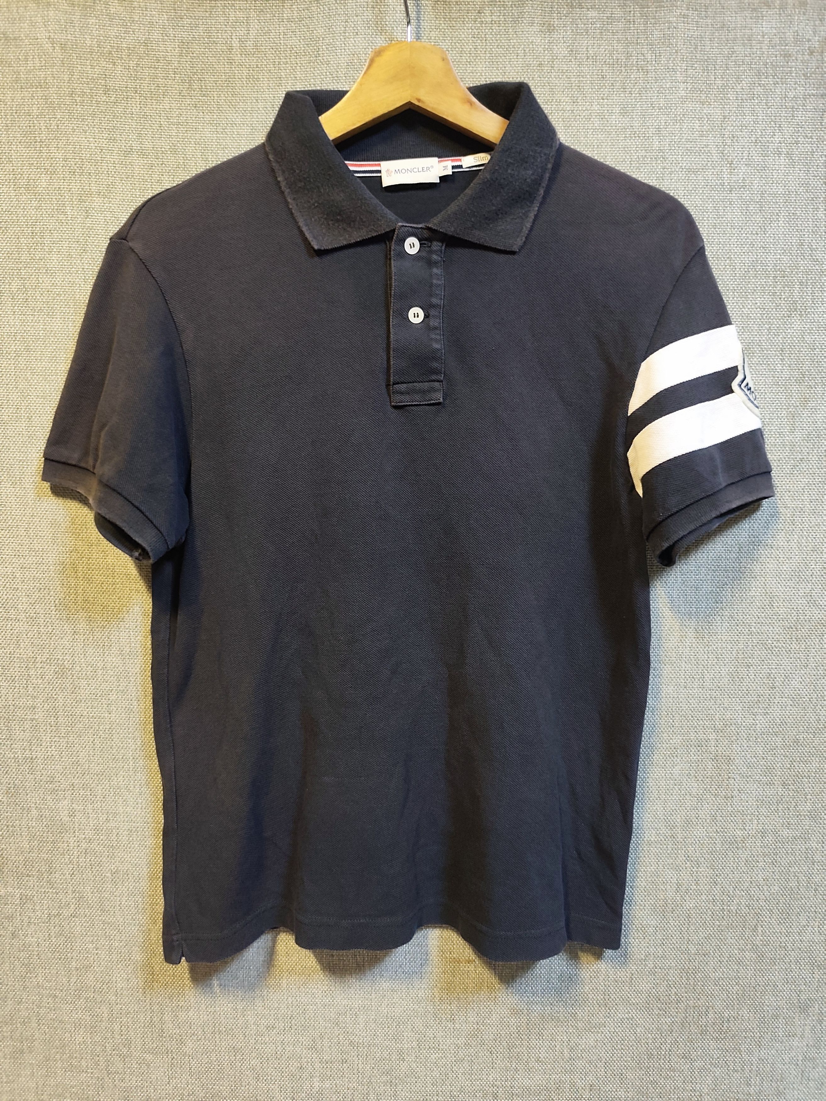 Moncler ​Moncler Maglia Double Stripe Sleeve Polo Shirt Slim Fit Size US S / EU 44-46 / 1 - 1 Thumbnail