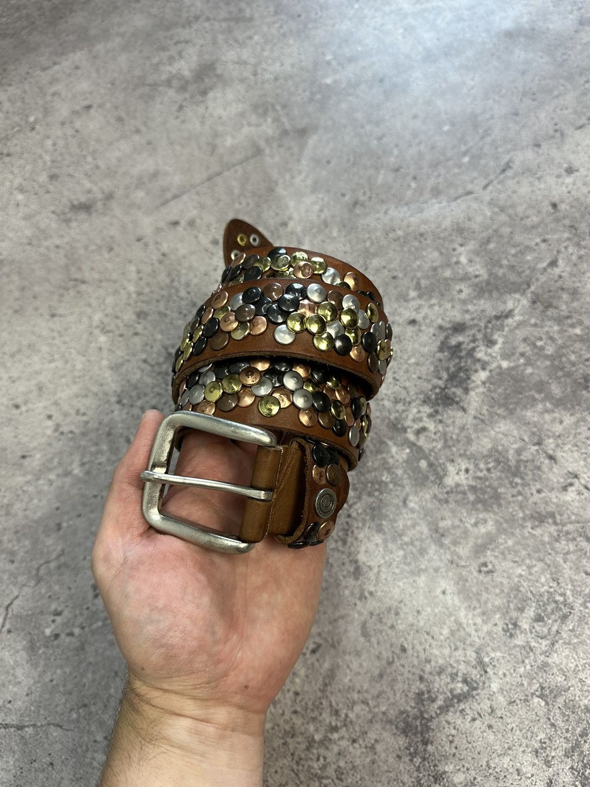 Hysteric Glamour Vintage Rhinestones Leather Belt Y2K Punk Metal Cowboy Size ONE SIZE - 3 Thumbnail