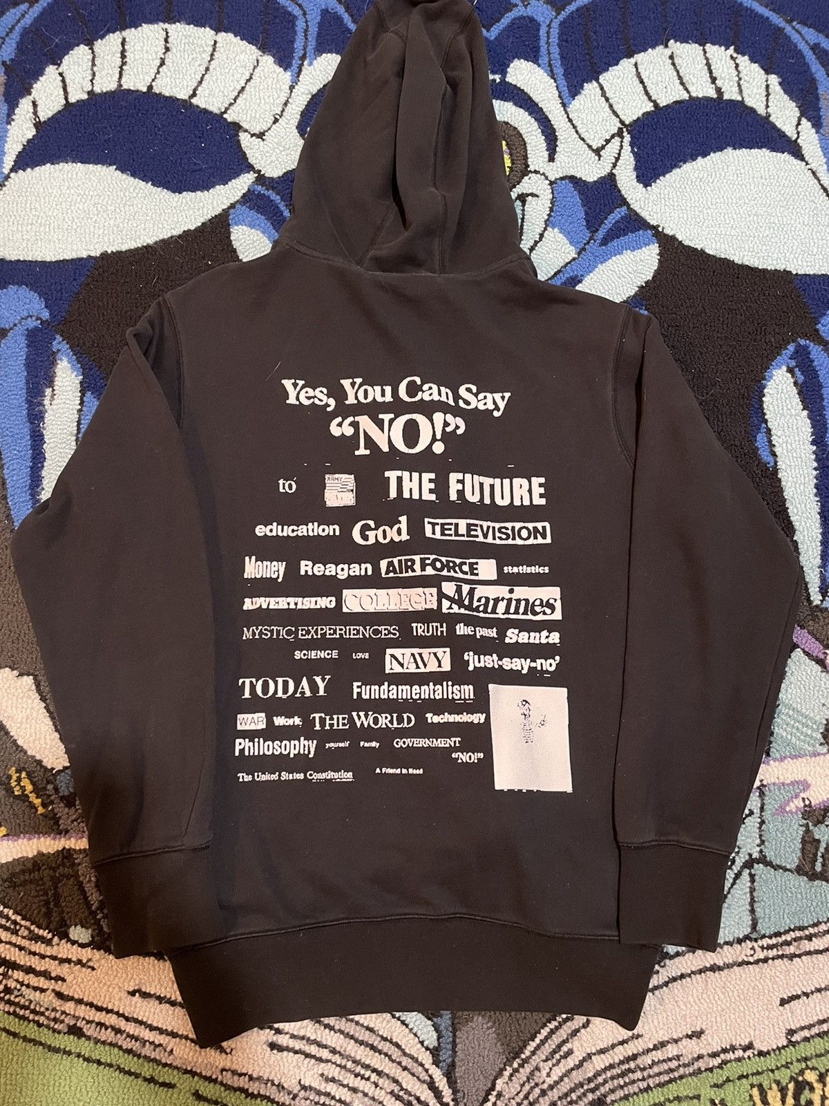 image of Midnight Studios Say No Full Zip Hoodie in Black, Men's (Size XL)
