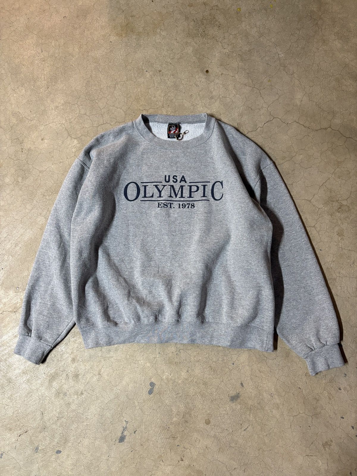 JCPenney VTG 90s USA Olympic JCPenney Boxy Crewneck Sweatshirt Gray Size US XL / EU 56 / 4 - 1 Thumbnail