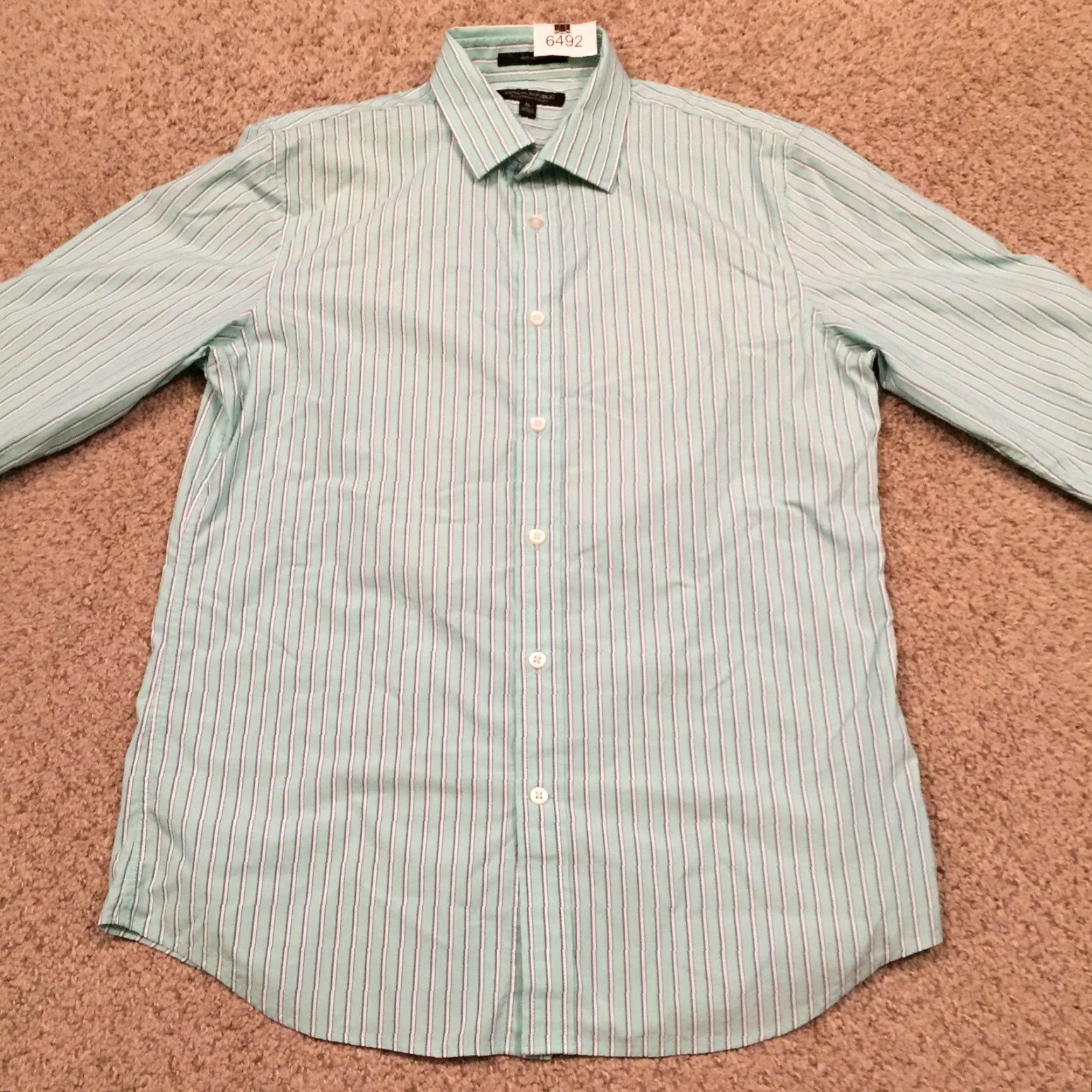 Banana Republic Banana Republic Shirt Mens Medium Blue Striped Long Sleeve Button-Up Slim Flex Size US M / EU 48-50 / 2 - 5 Thumbnail