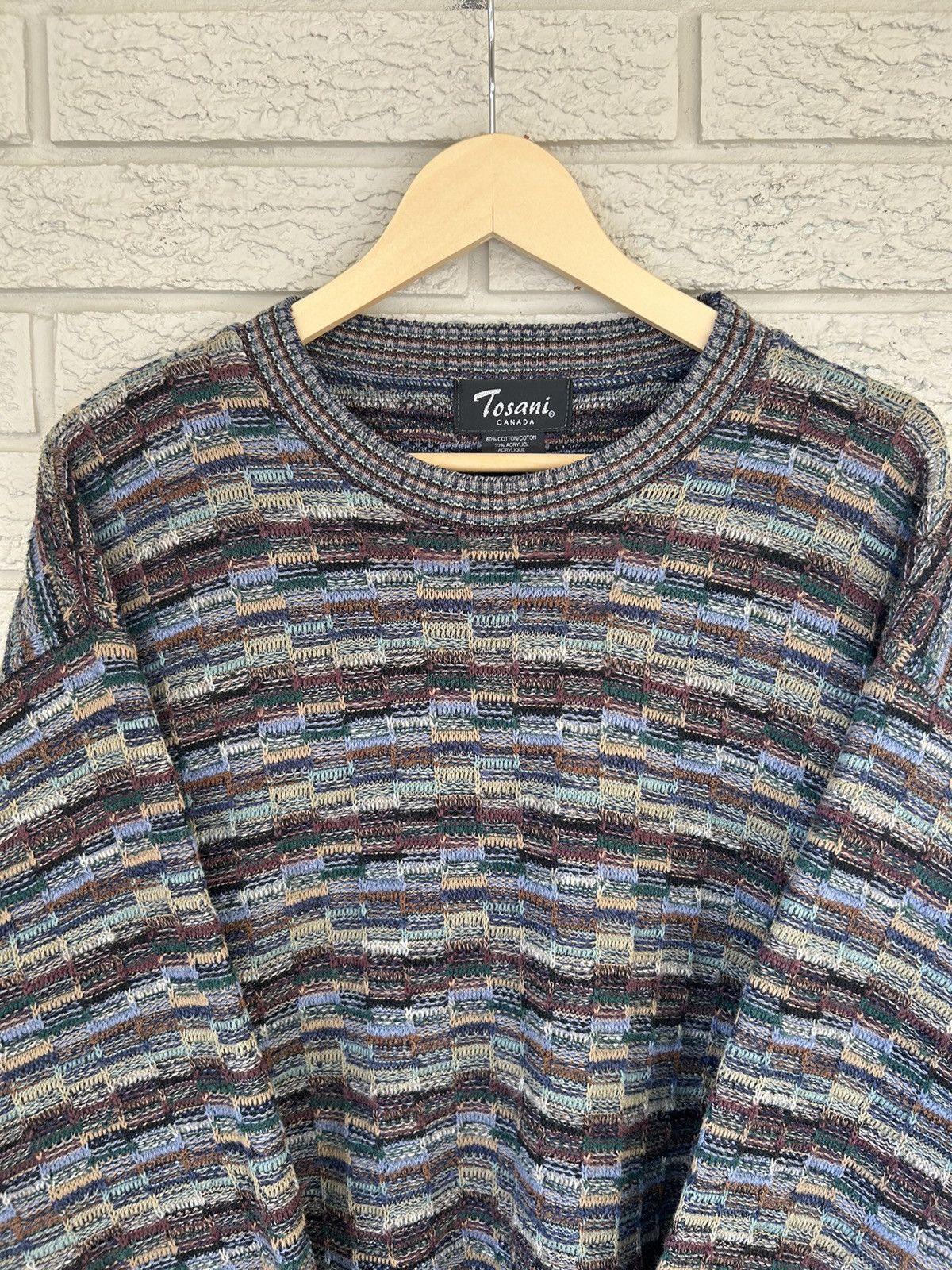 Tundra Vintage Tosani 3D Coogi Style Textured Knit Sweater Size US XL / EU 56 / 4 - 4 Thumbnail