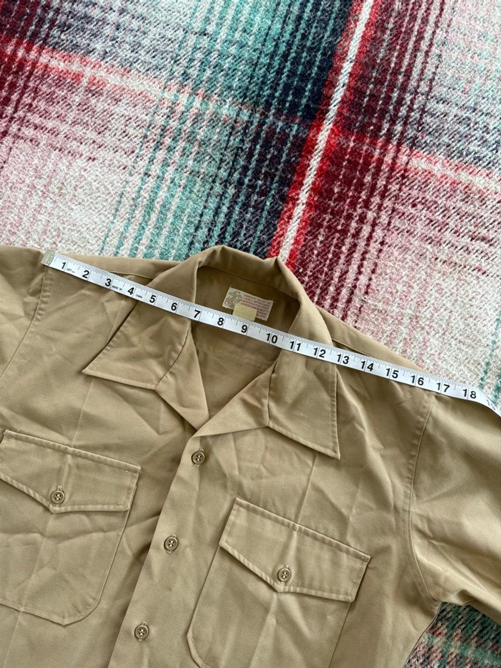Vintage Vintage 70s USMC Tan CPO Military Short Sleeve Officer’s Shi Size US M / EU 48-50 / 2 - 6 Thumbnail