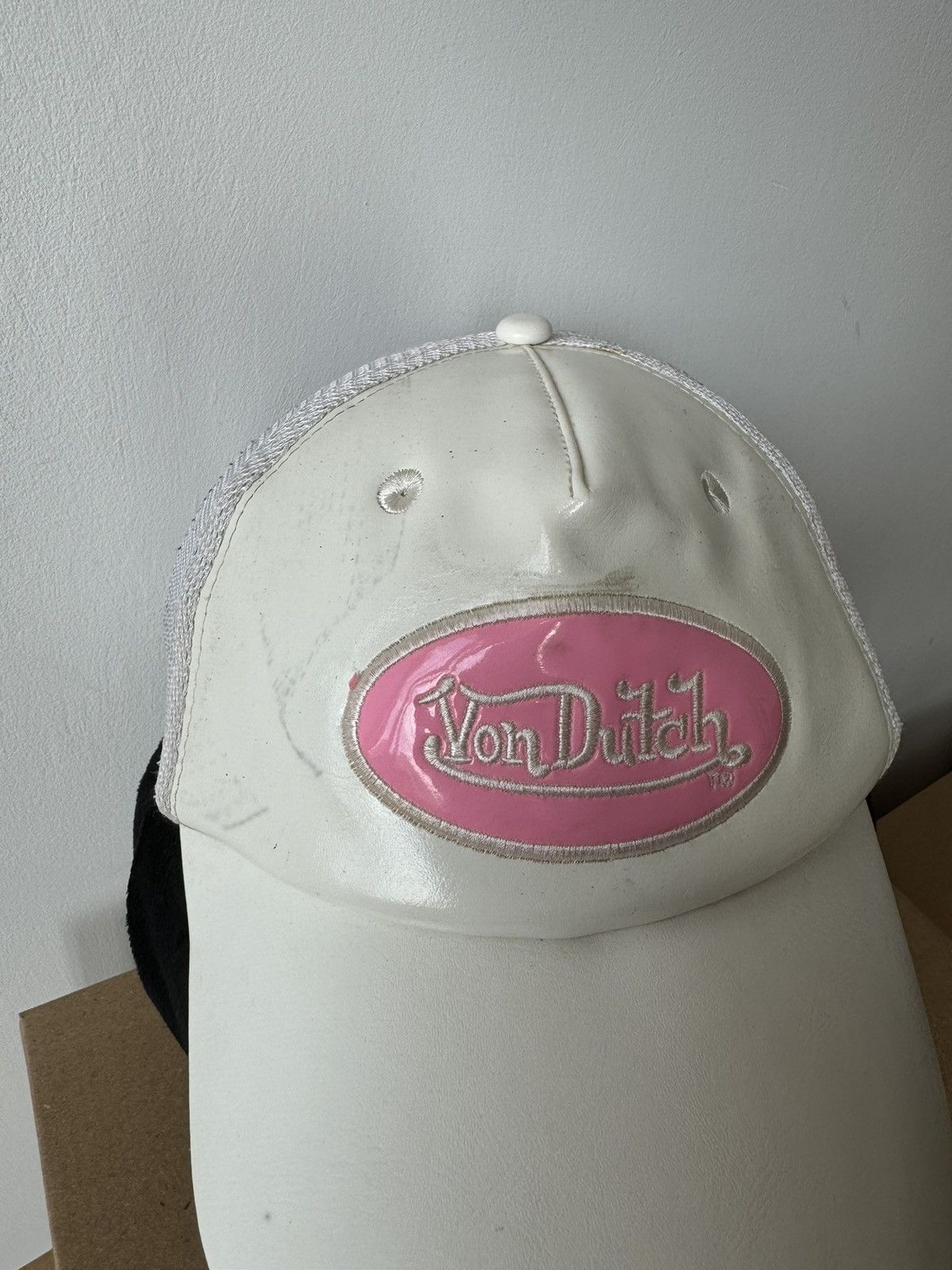Vintage × Von Dutch Rare Vintage Von Dutch Leather Trucker Cap Hat Size ONE SIZE - 4 Thumbnail