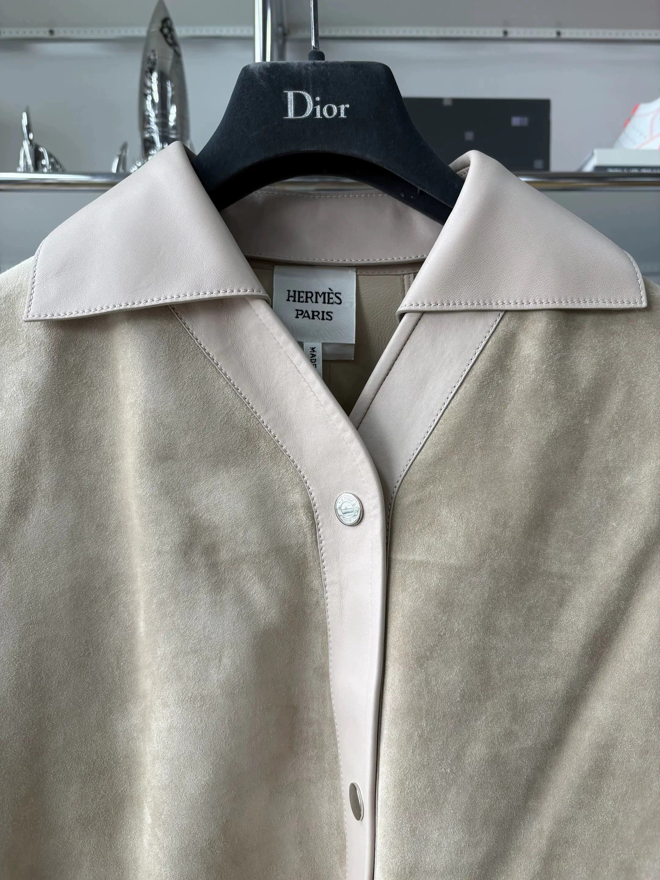 Hermes Hermes Pink Brown Fringe Leather Jacket Size XS / US 0-2 / IT 36-38 - 4 Thumbnail