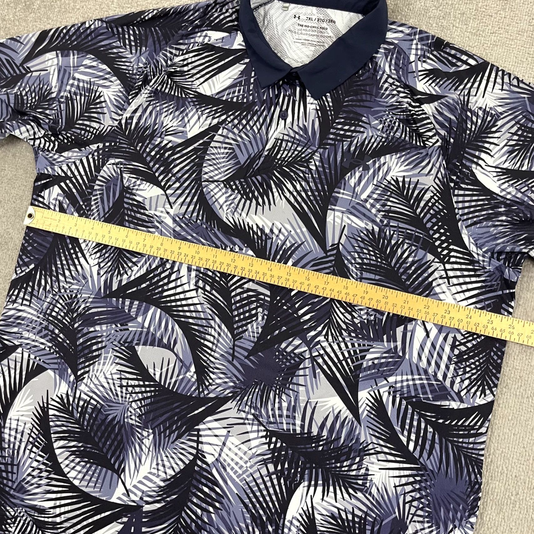 Under Armour Under Armour Iso Chill Polo Shirt Men 2XL Blue Floral Fern Performance Golf Sport Size US XXL / EU 58 / 5 - 5 Thumbnail