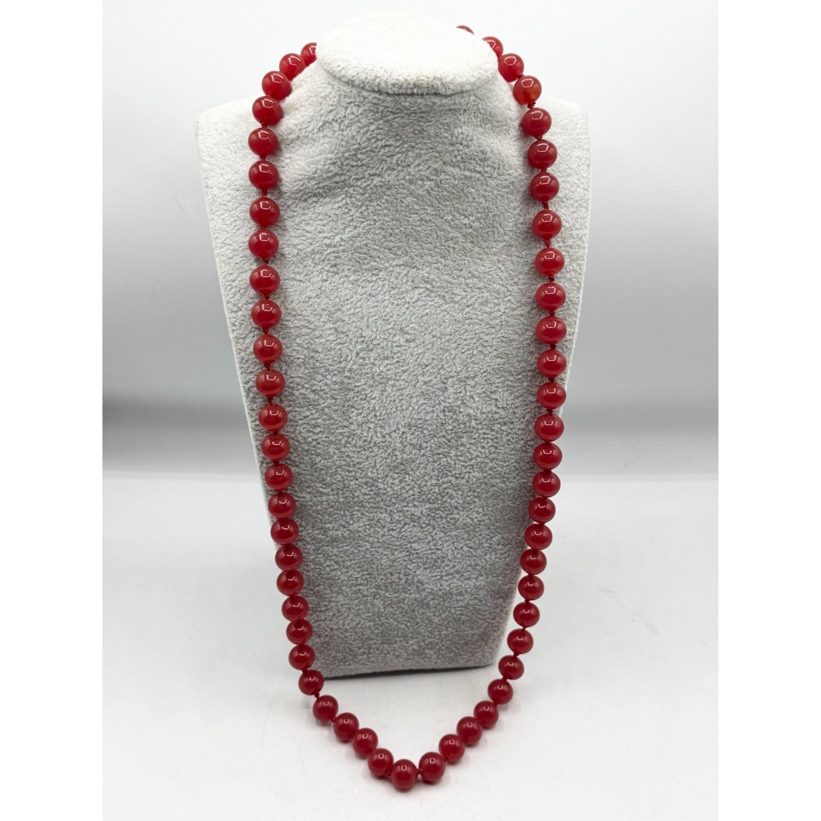 Vintage Vintage red stone beaded long necklace Size ONE SIZE - 1 Thumbnail